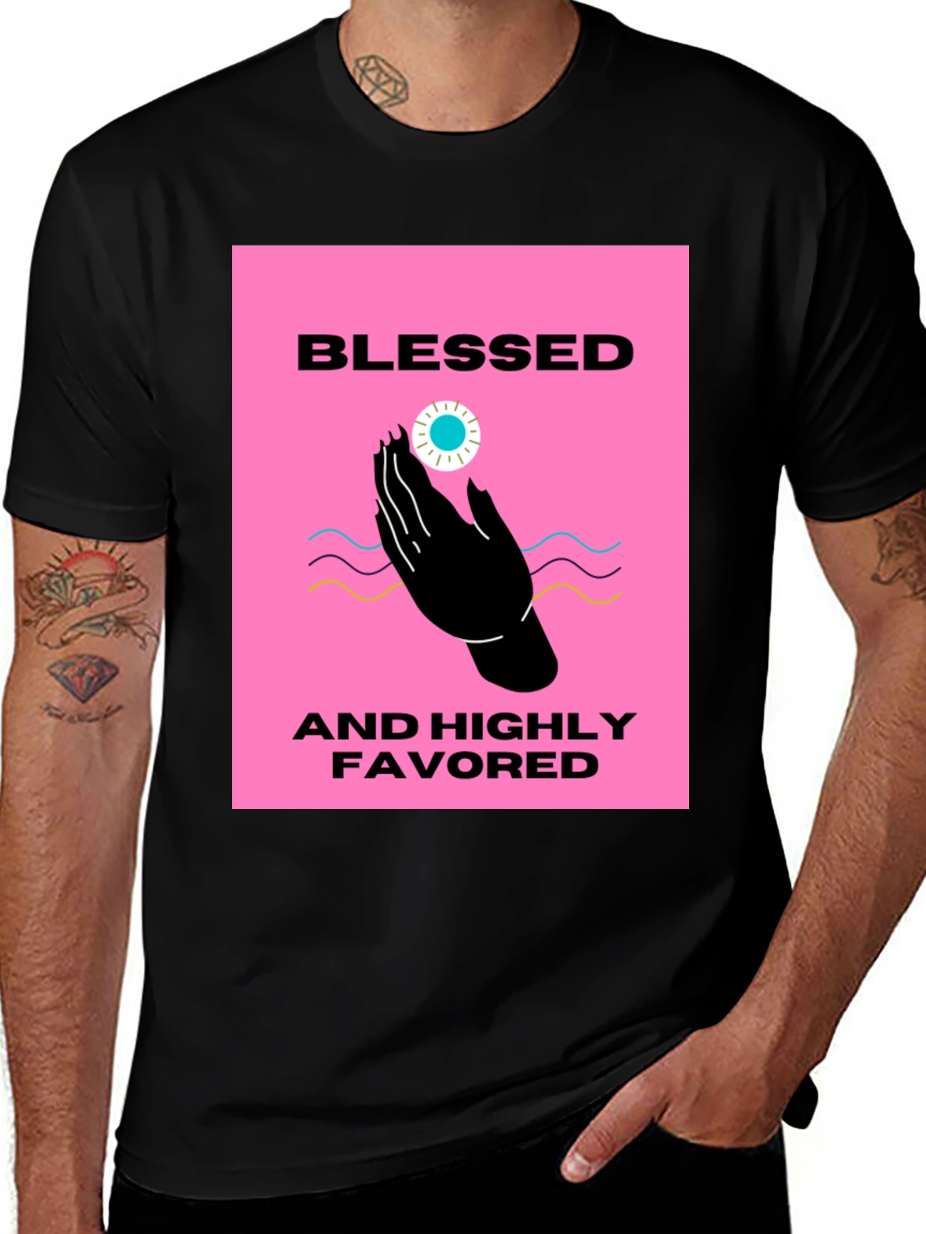 Blessed & Highly Favored Black T-Shirt