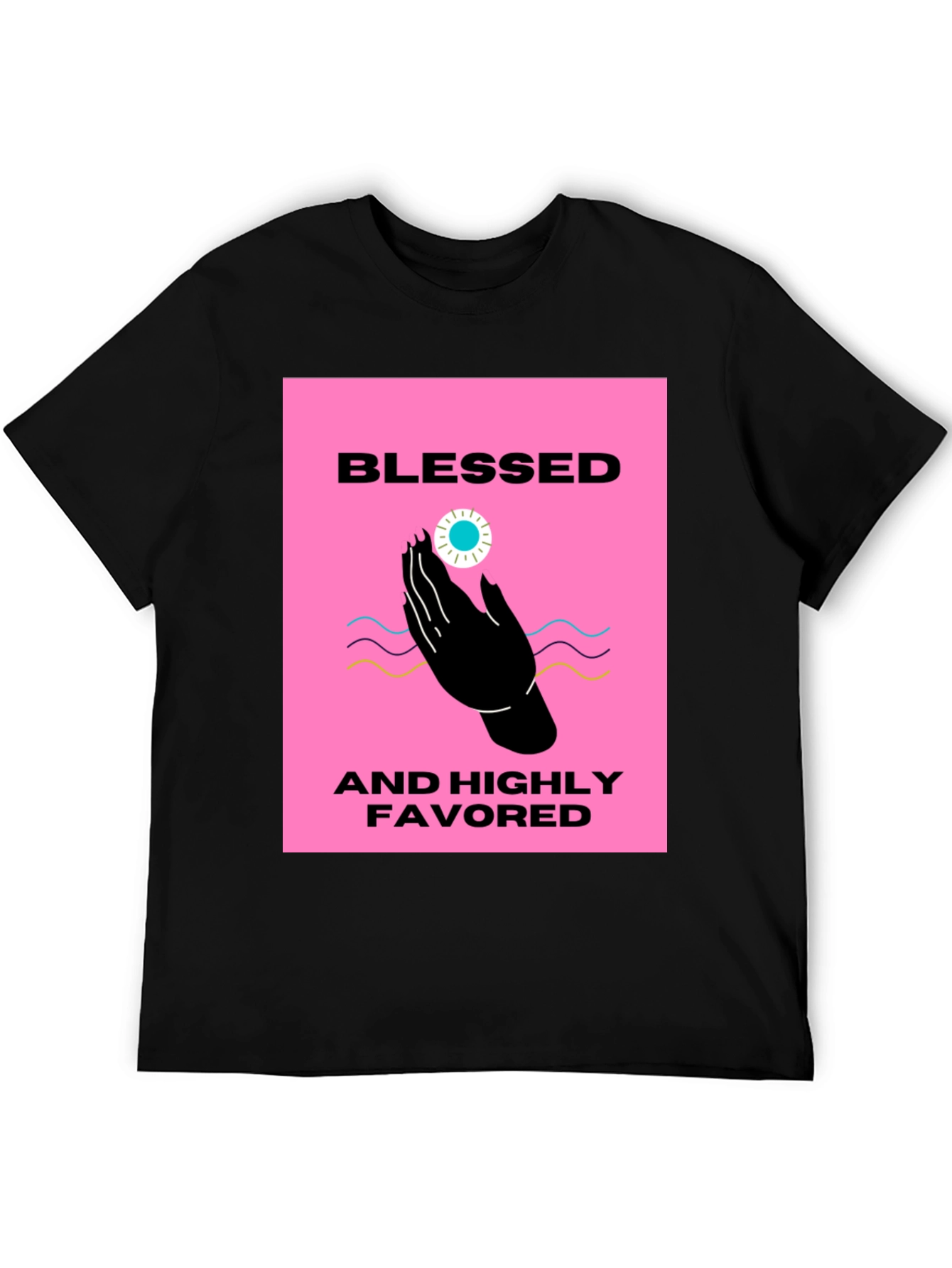Blessed & Highly Favored Black T-Shirt