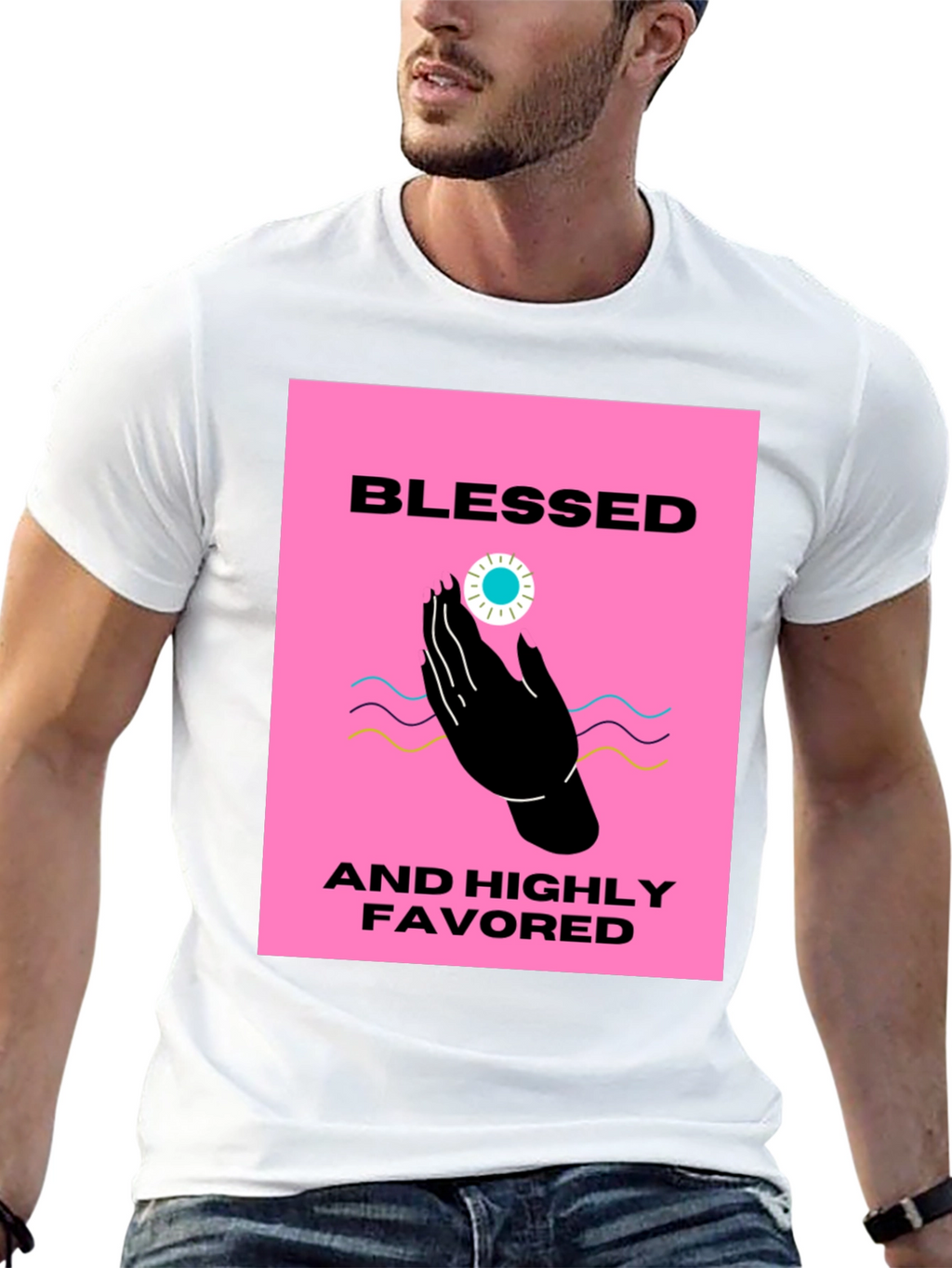 Blessed & Highly Favored Black T-Shirt
