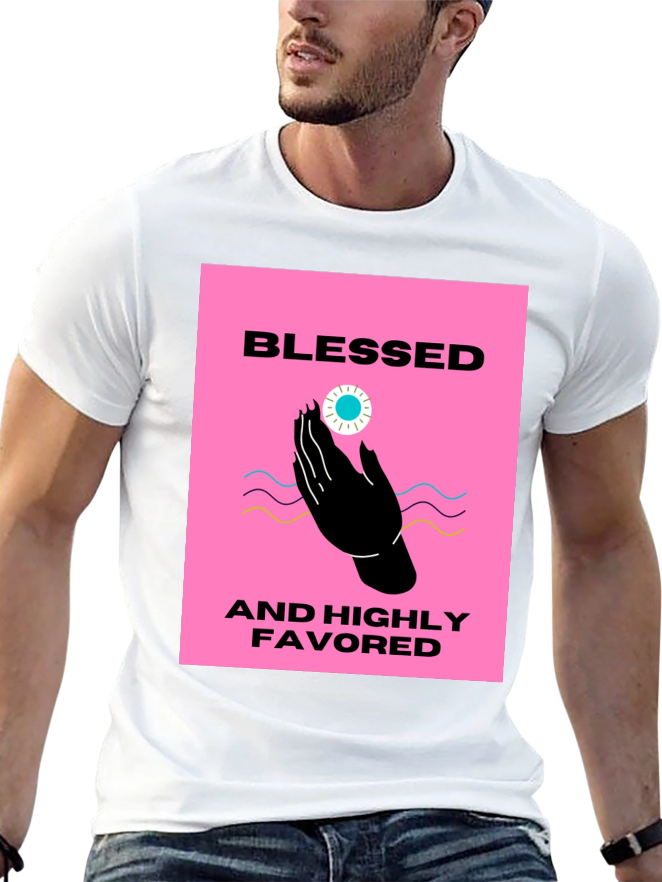 Blessed & Highly Favored Black T-Shirt