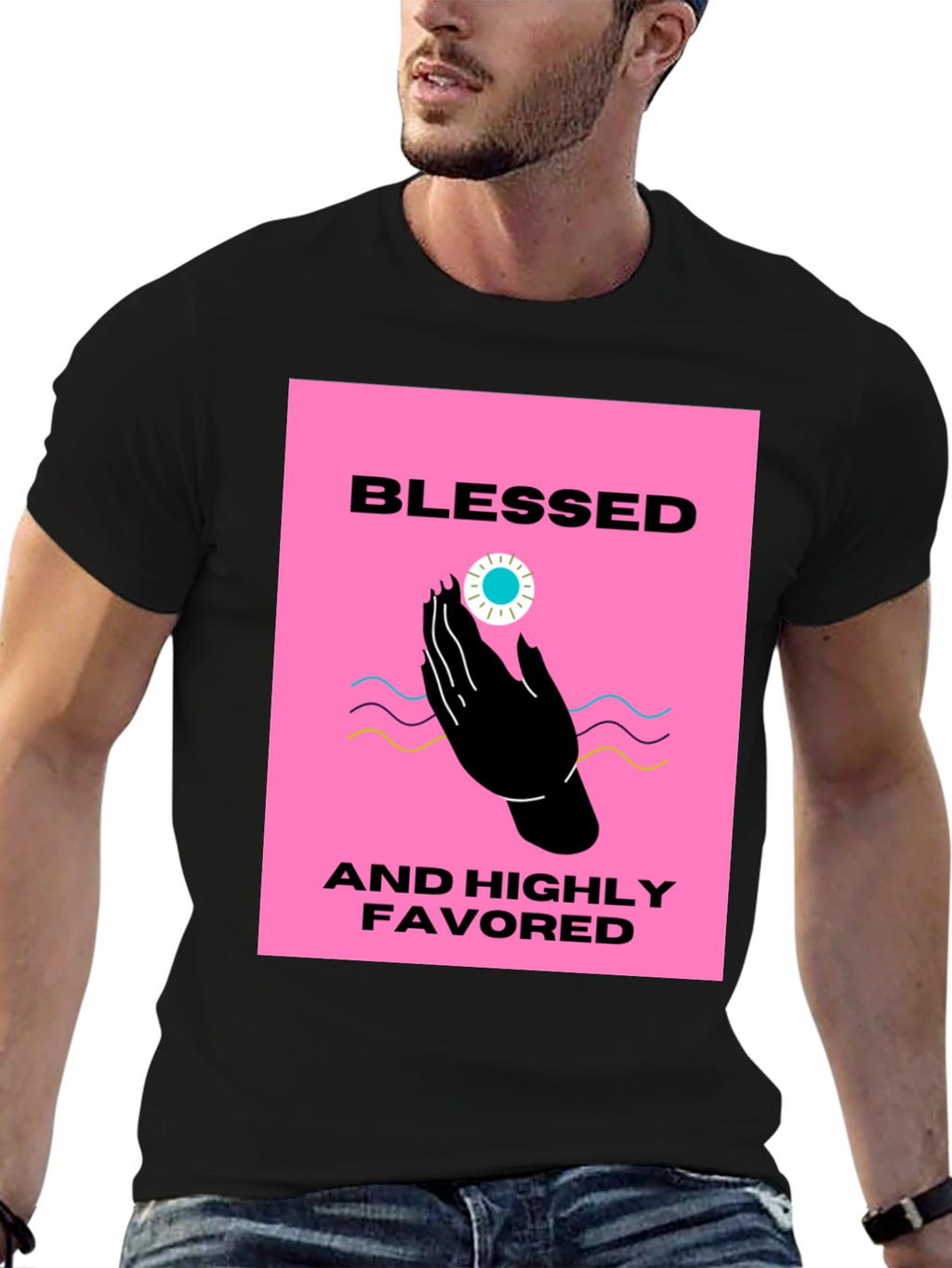 Blessed & Highly Favored Black T-Shirt