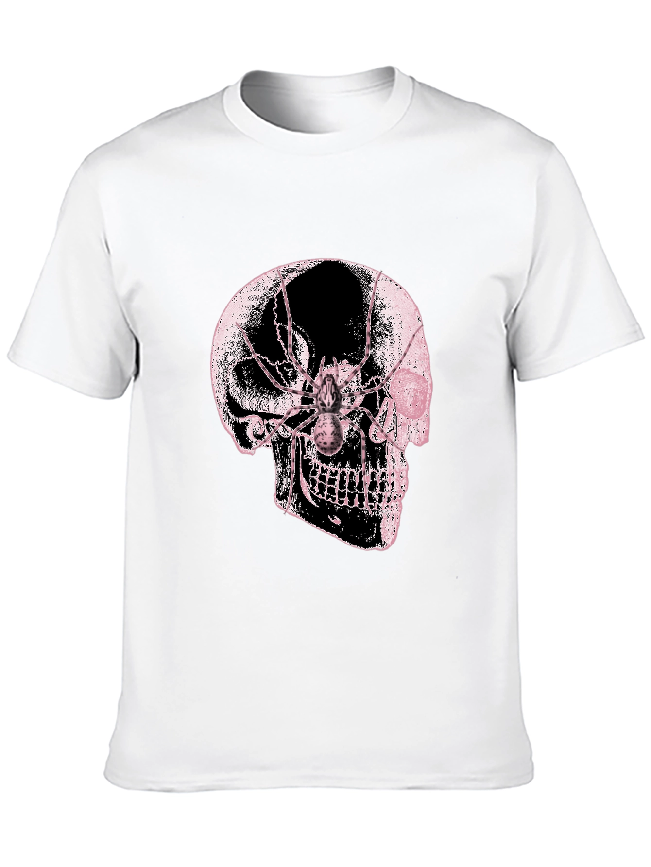 Skull & Spider Graphic Tee - Black Cotton Blend