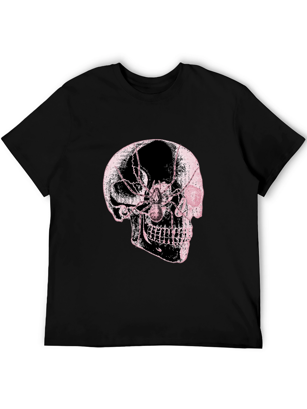 Skull & Spider Graphic Tee - Black Cotton Blend