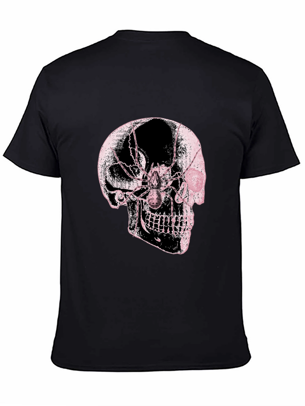 Skull & Spider Graphic Tee - Black Cotton Blend
