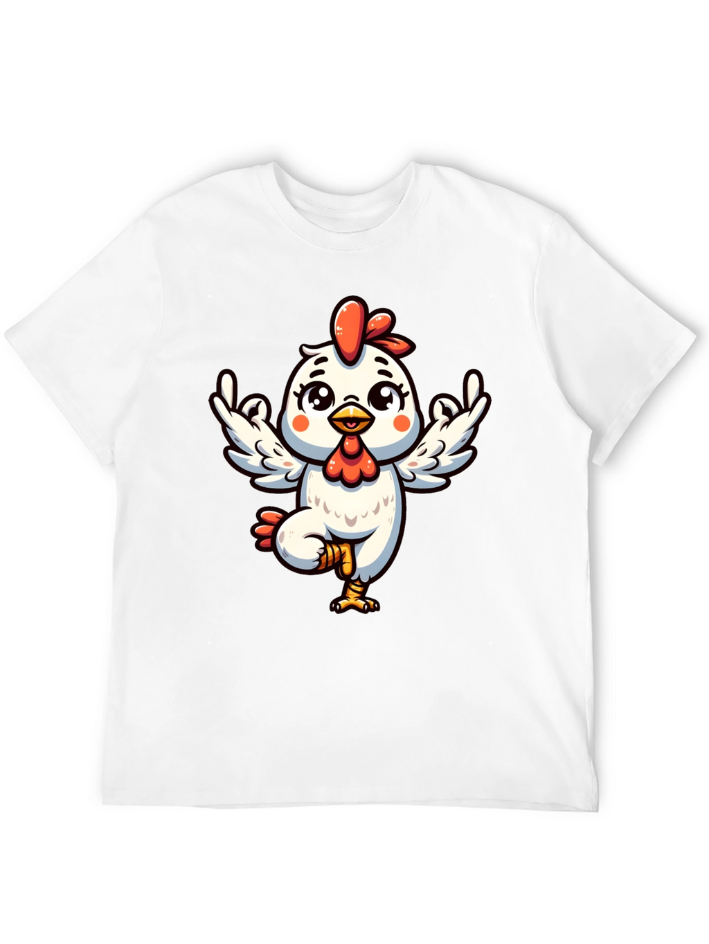 Yoga Chicken Graphic Tee - Black Cotton T-Shirt