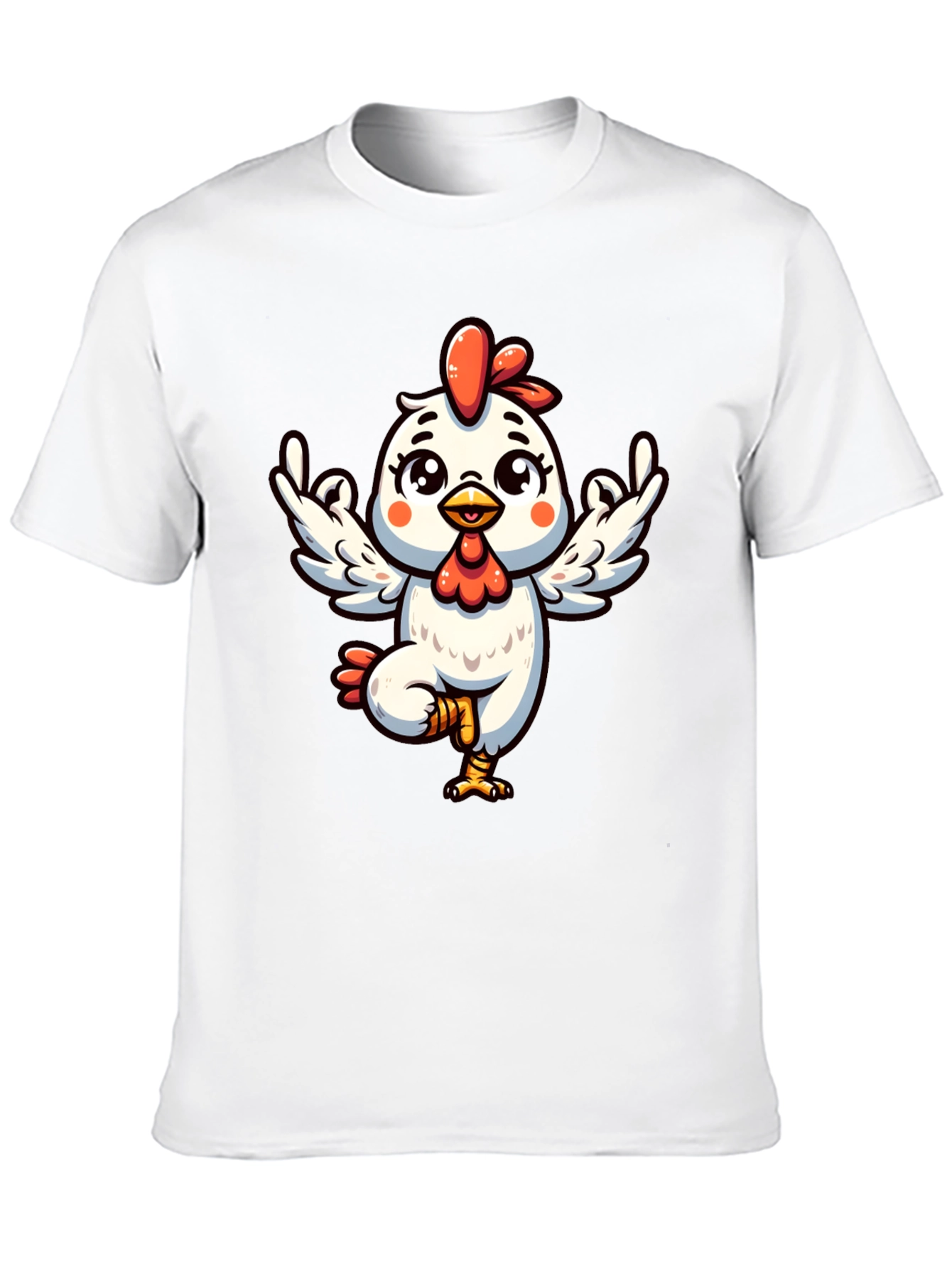 Yoga Chicken Graphic Tee - Black Cotton T-Shirt