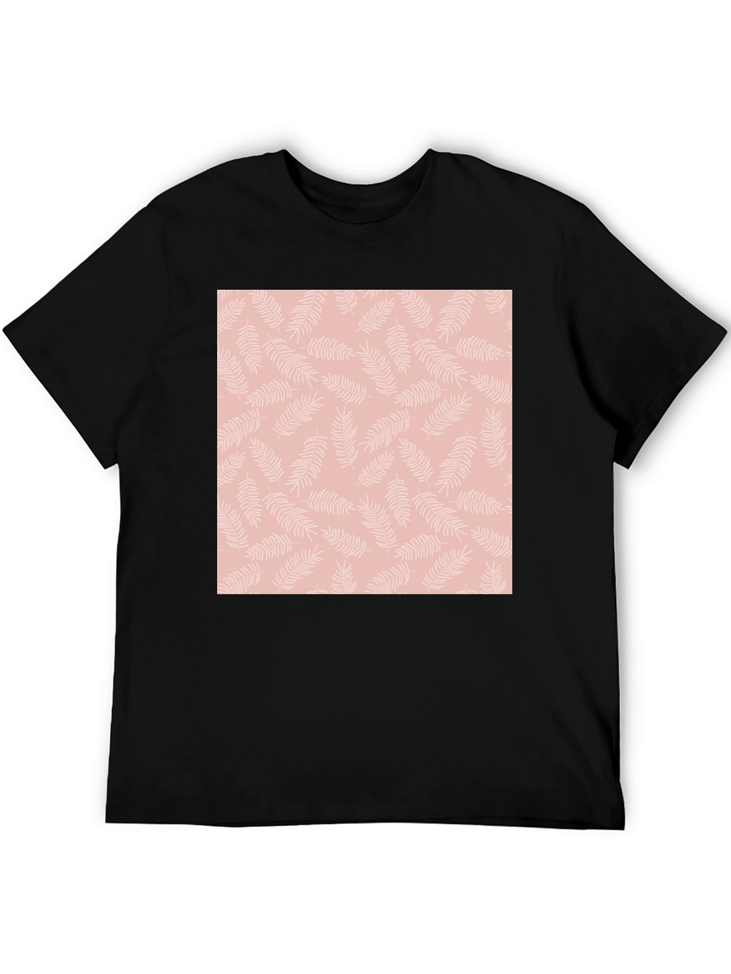 Black T-Shirt with Floral Pattern
