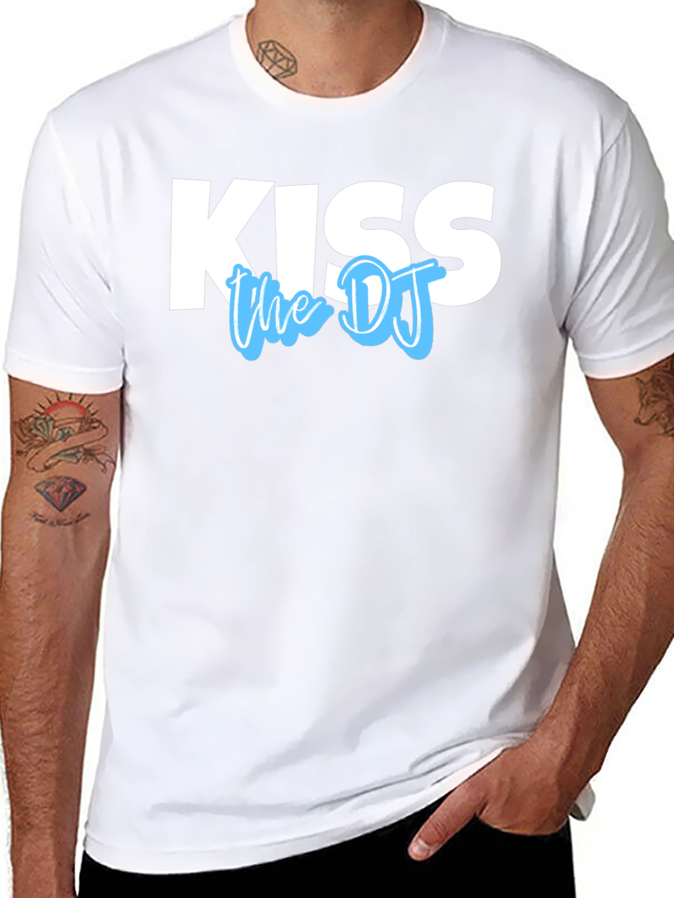 Kiss the DJ Graphic Tee - Black Cotton T-Shirt