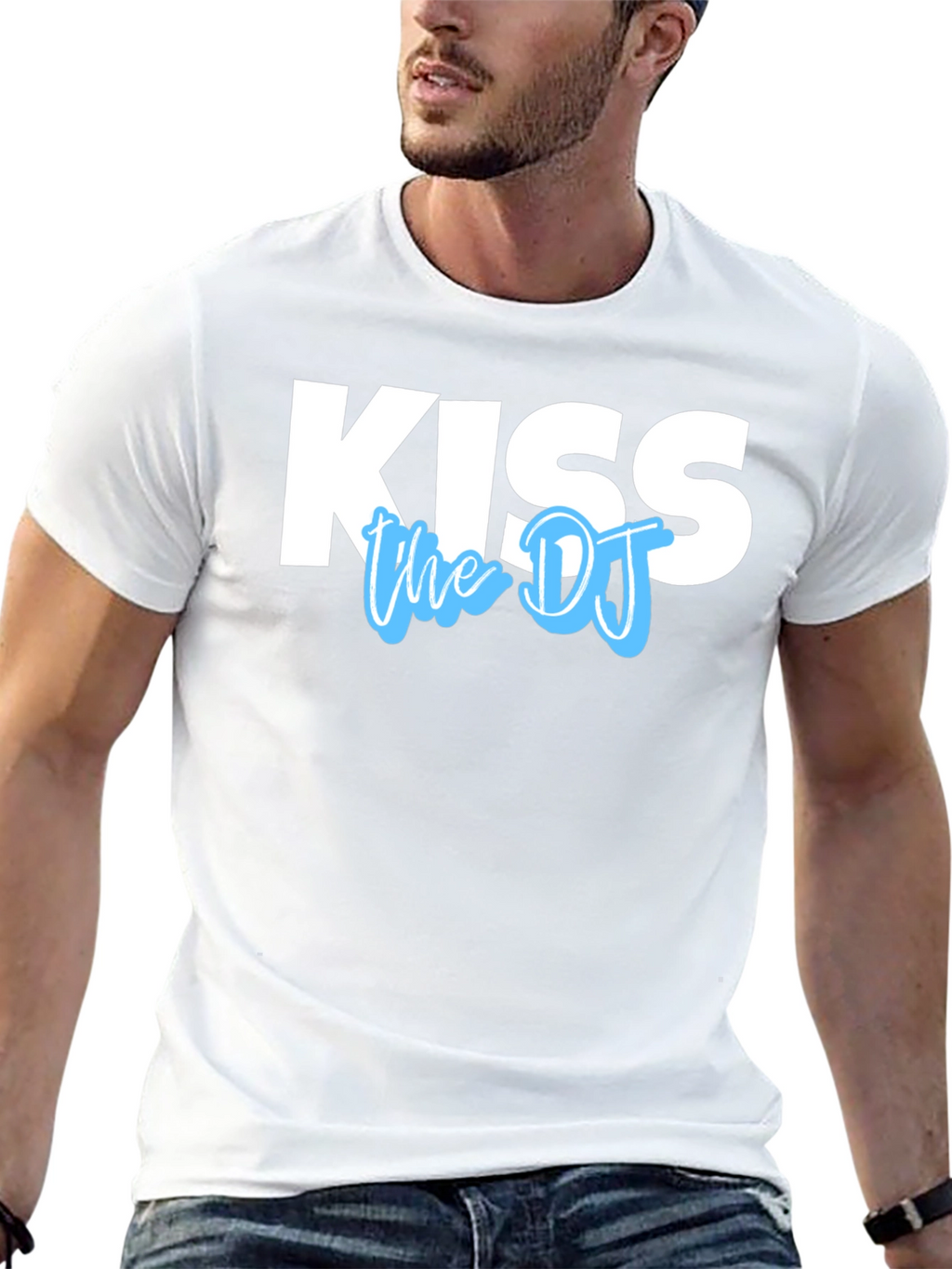 Kiss the DJ Graphic Tee - Black Cotton T-Shirt