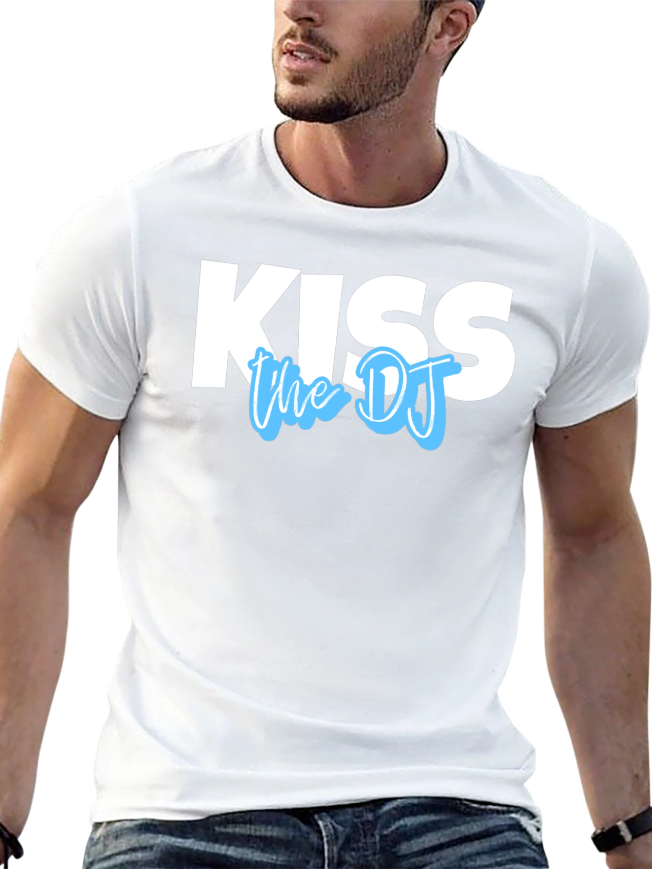 Kiss the DJ Graphic Tee - Black Cotton T-Shirt
