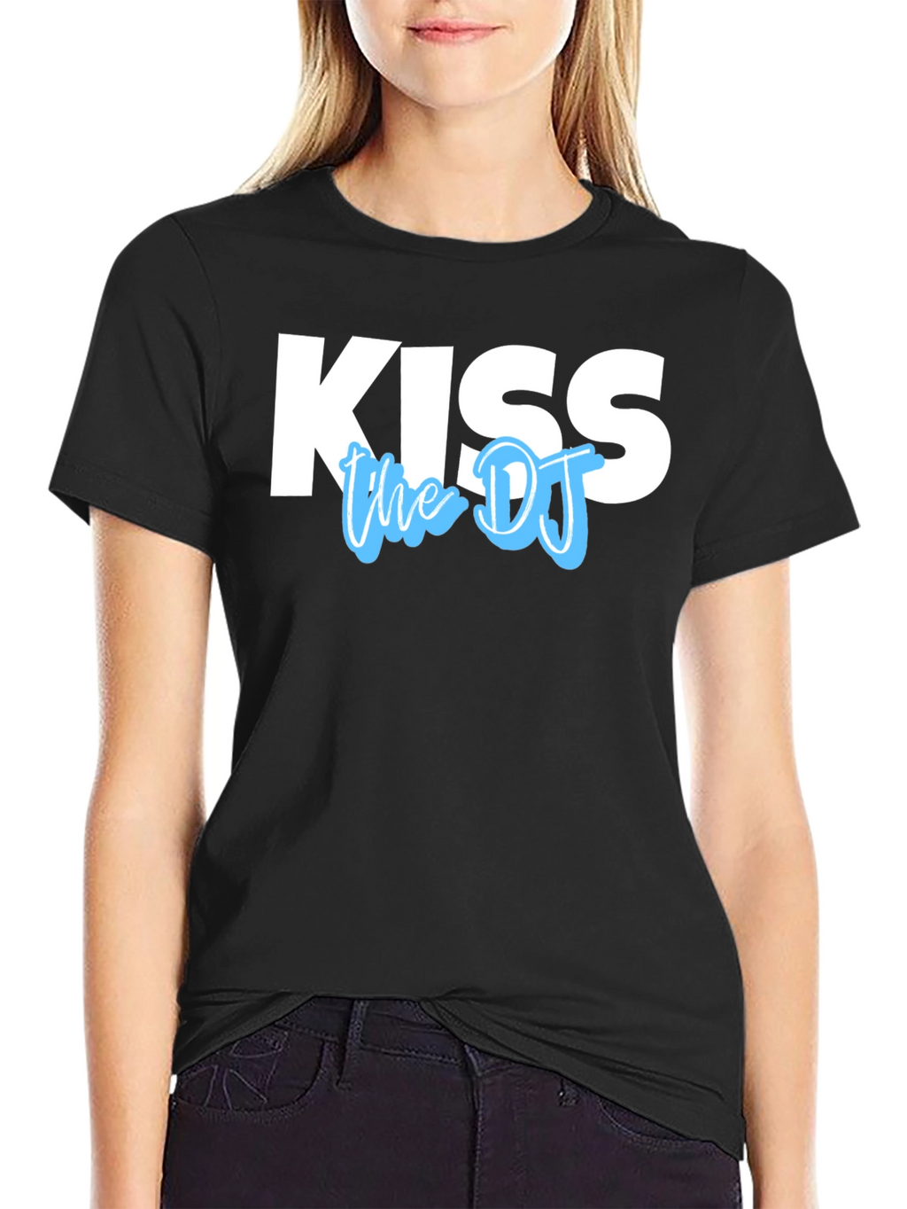 Kiss the DJ Graphic Tee - Black Cotton T-Shirt