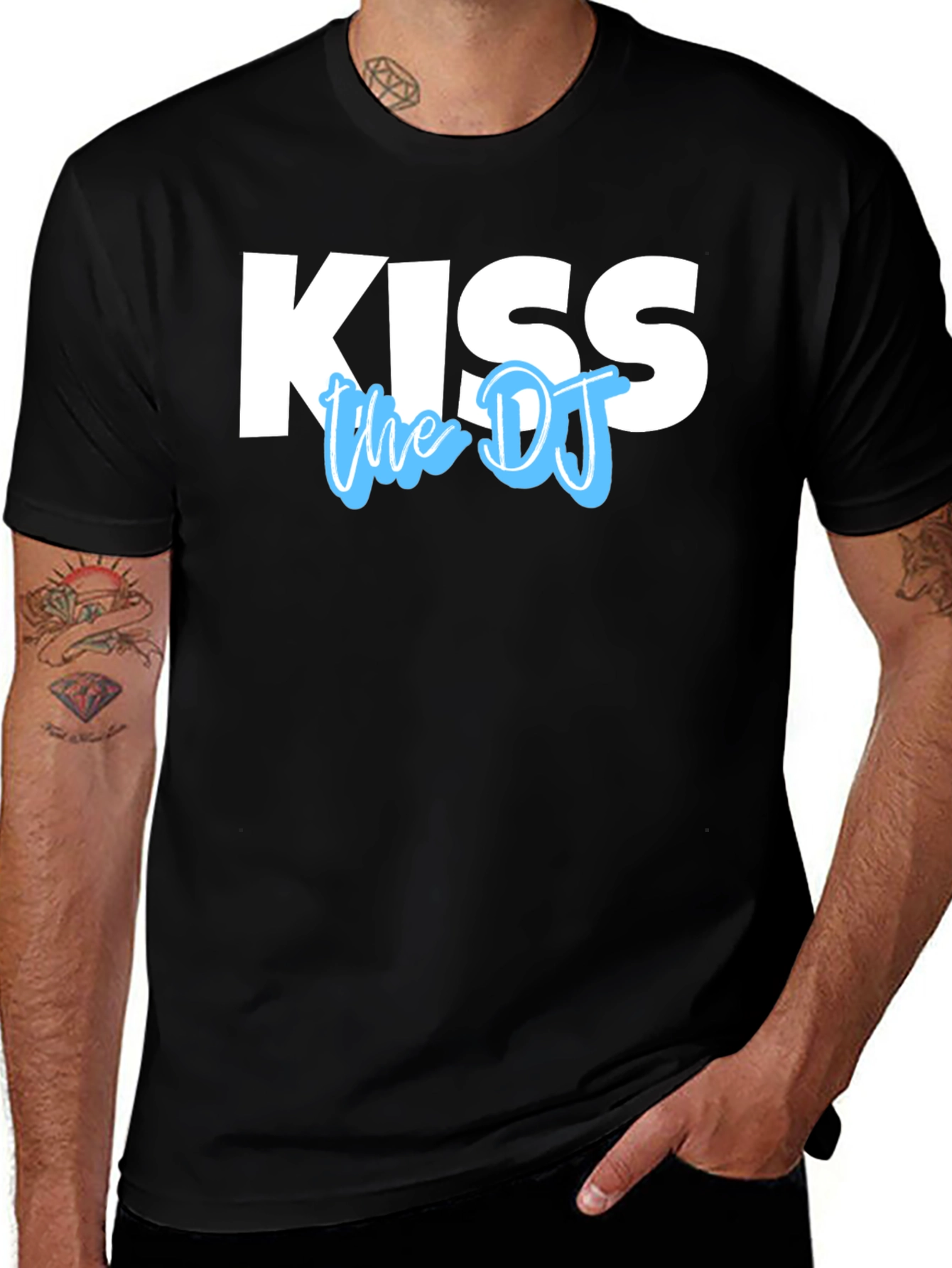 Kiss the DJ Graphic Tee - Black Cotton T-Shirt