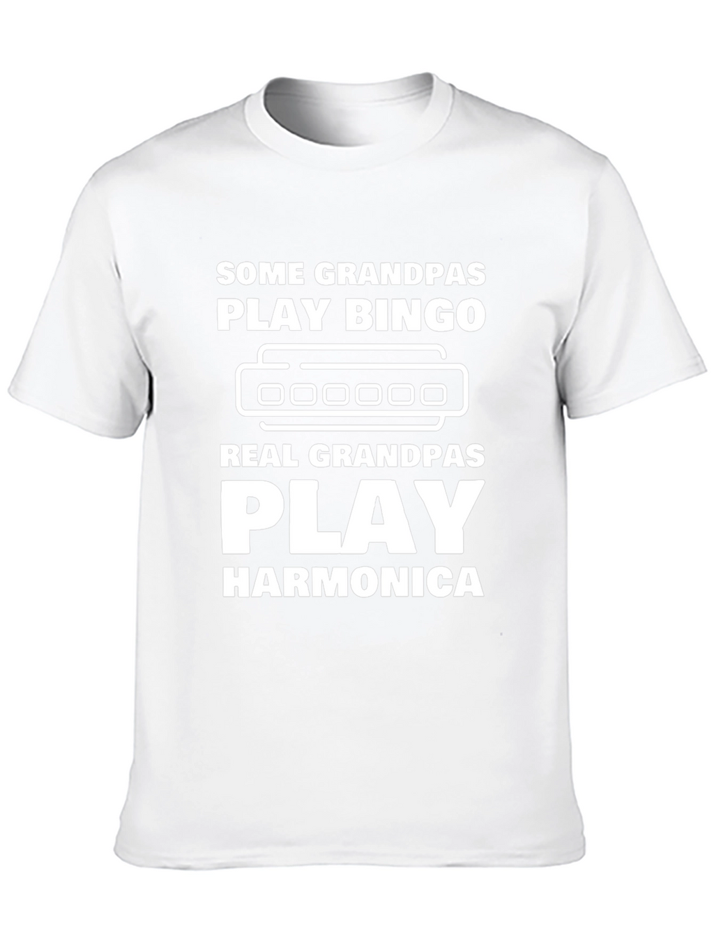 Funny Grandpas Harmonica Black T-Shirt