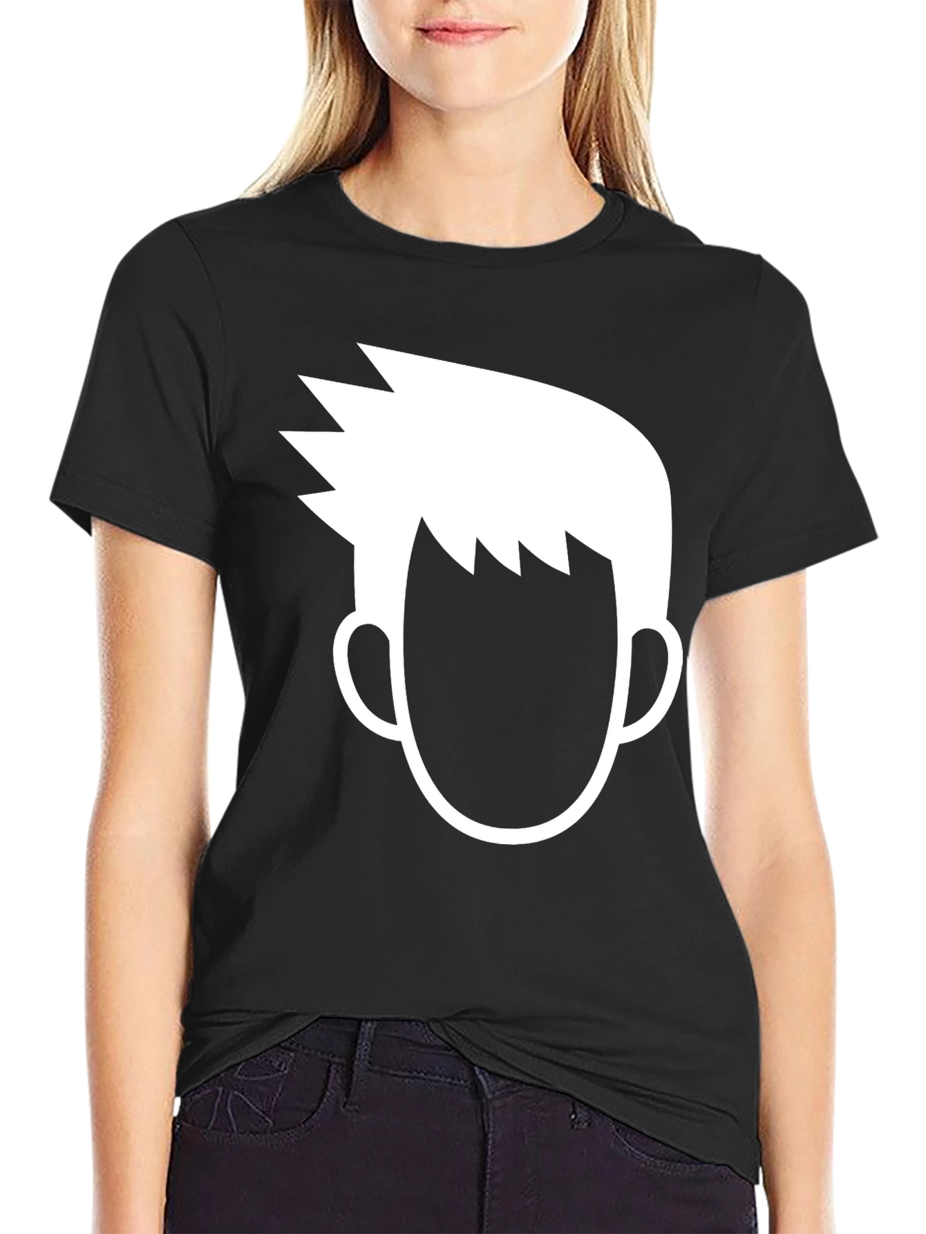 Modern Graphic Tee - Cool Anime Style Portrait T-Shirt