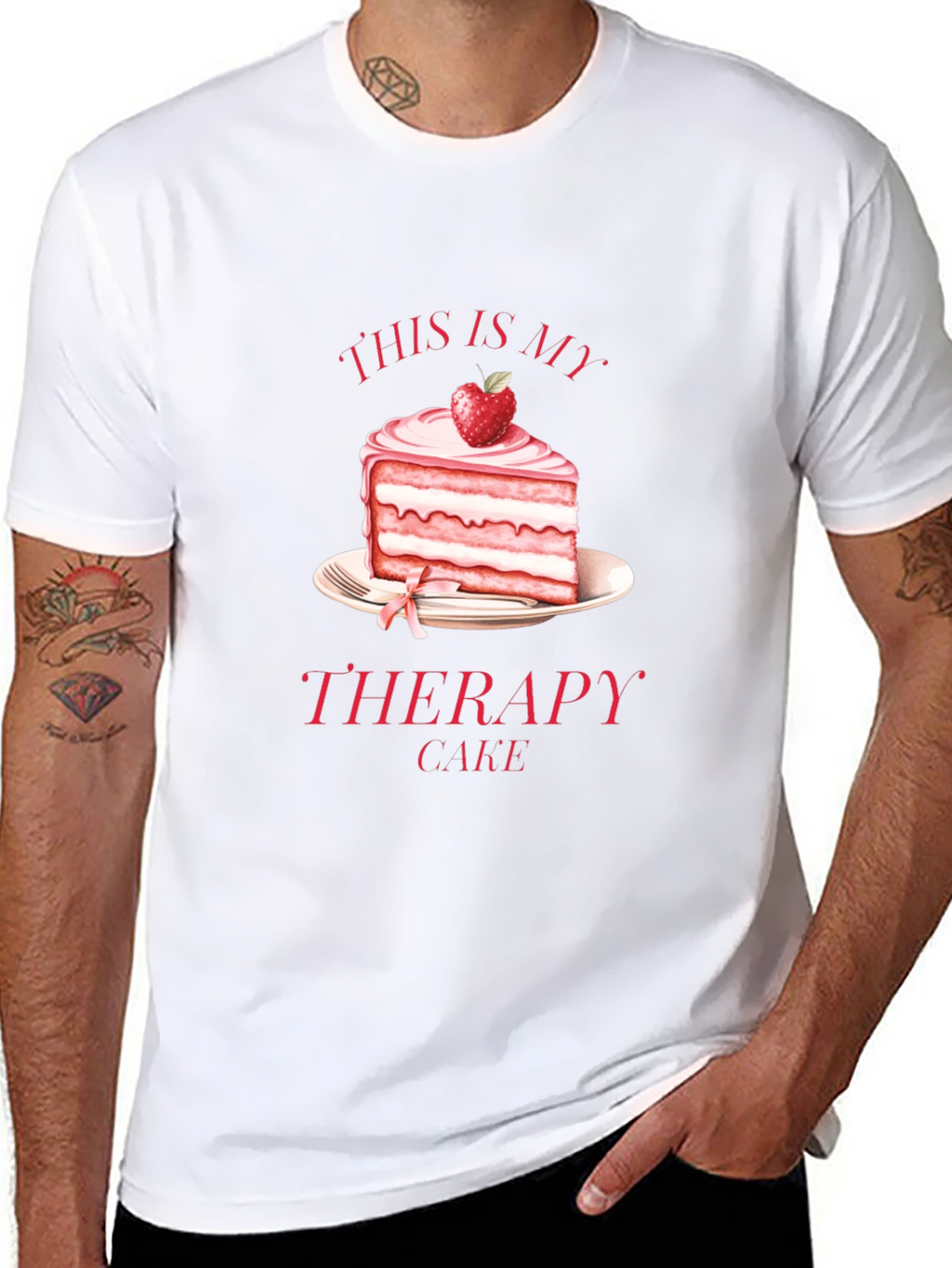 This Is My Therapy Cake Black T-Shirt