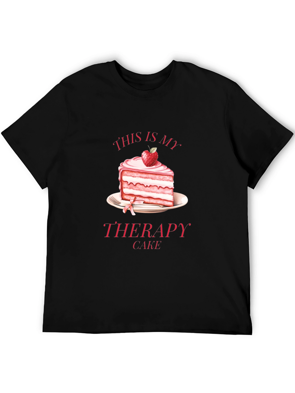 This Is My Therapy Cake Black T-Shirt