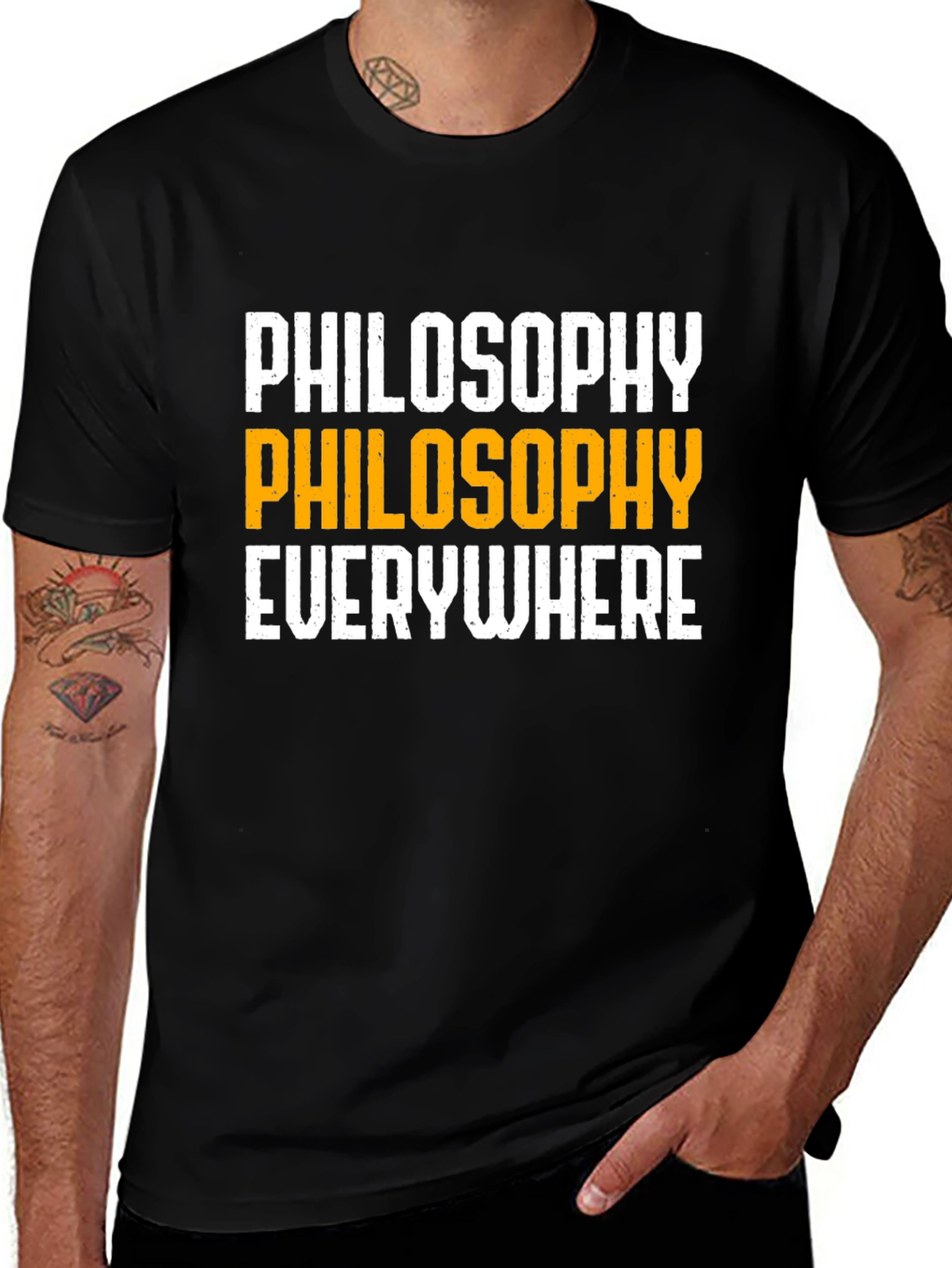 Philosophy Everywhere Black Graphic T-Shirt