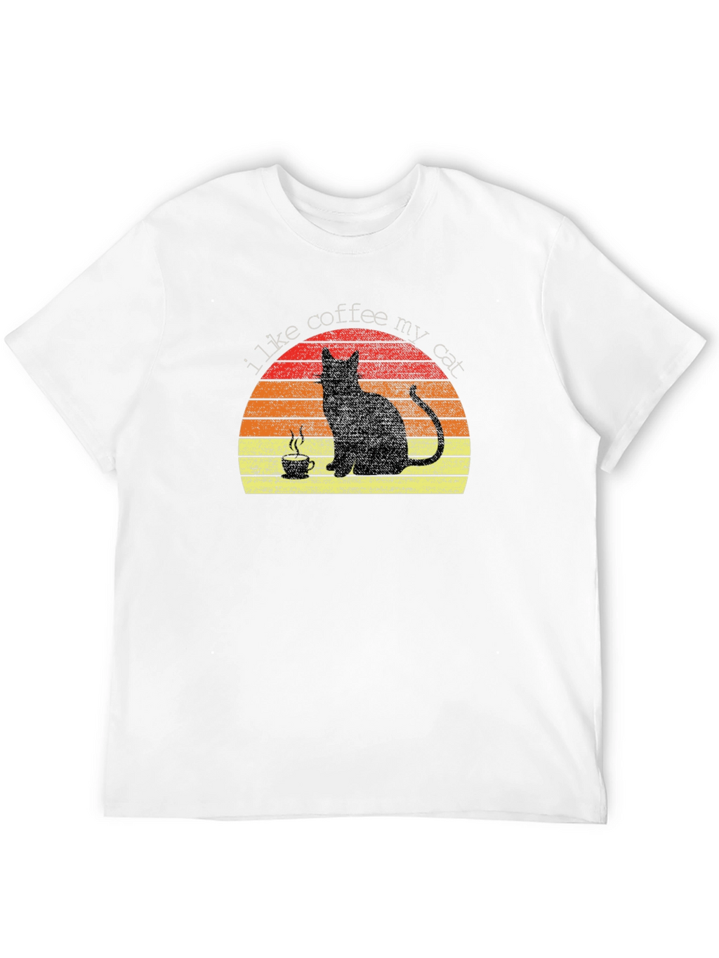 I Like Coffee My Cat T-Shirt - Black Tee