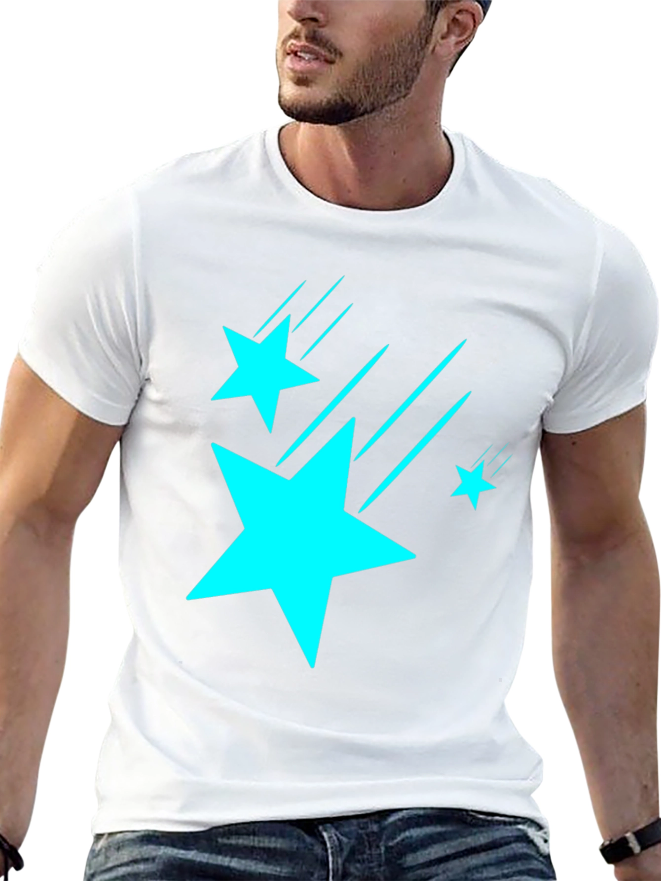 Stars Graphic Black T-Shirt