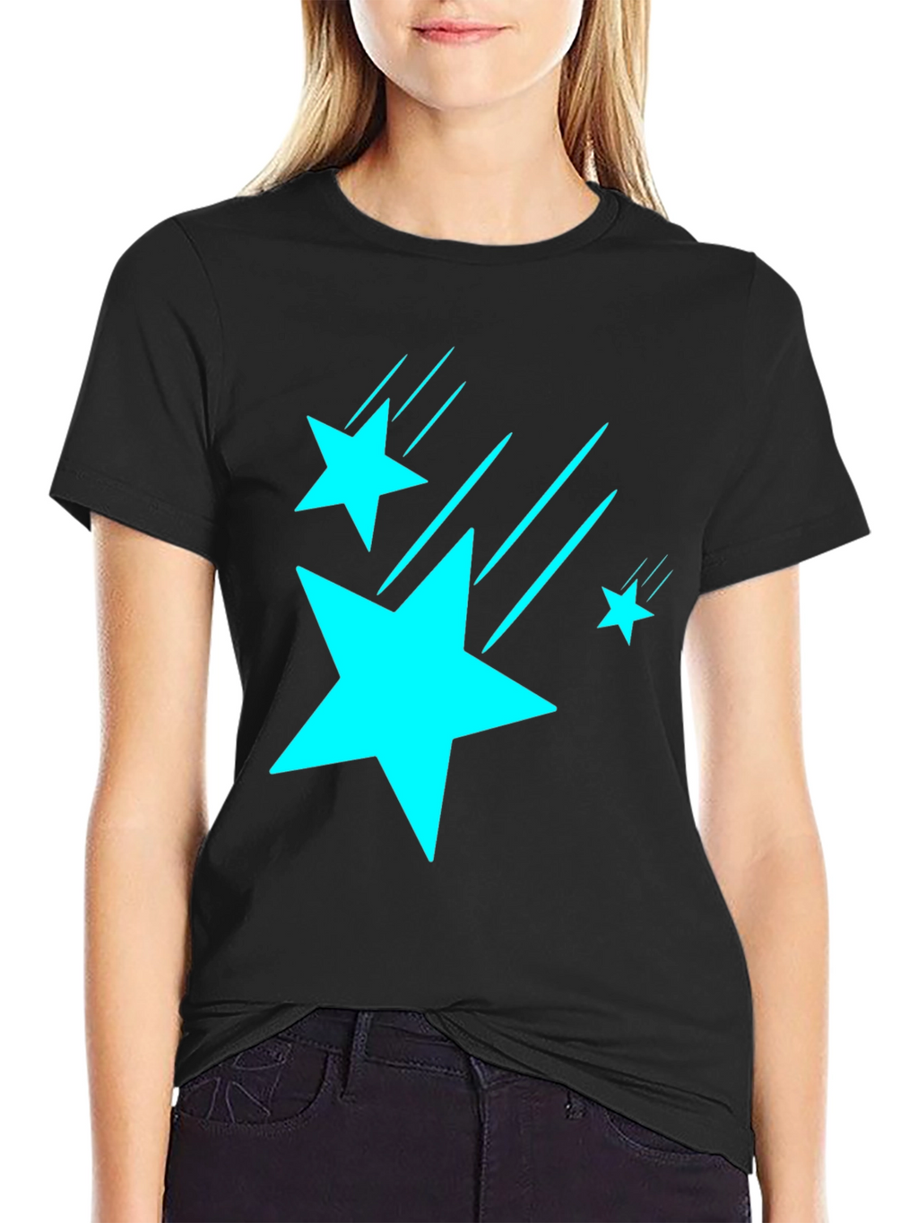 Stars Graphic Black T-Shirt