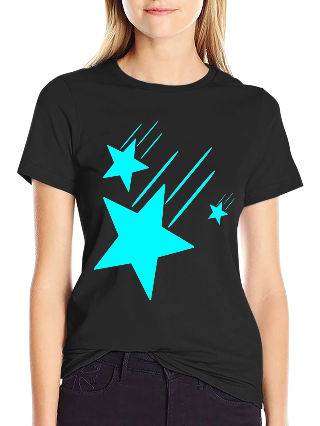 Stars Graphic Black T-Shirt