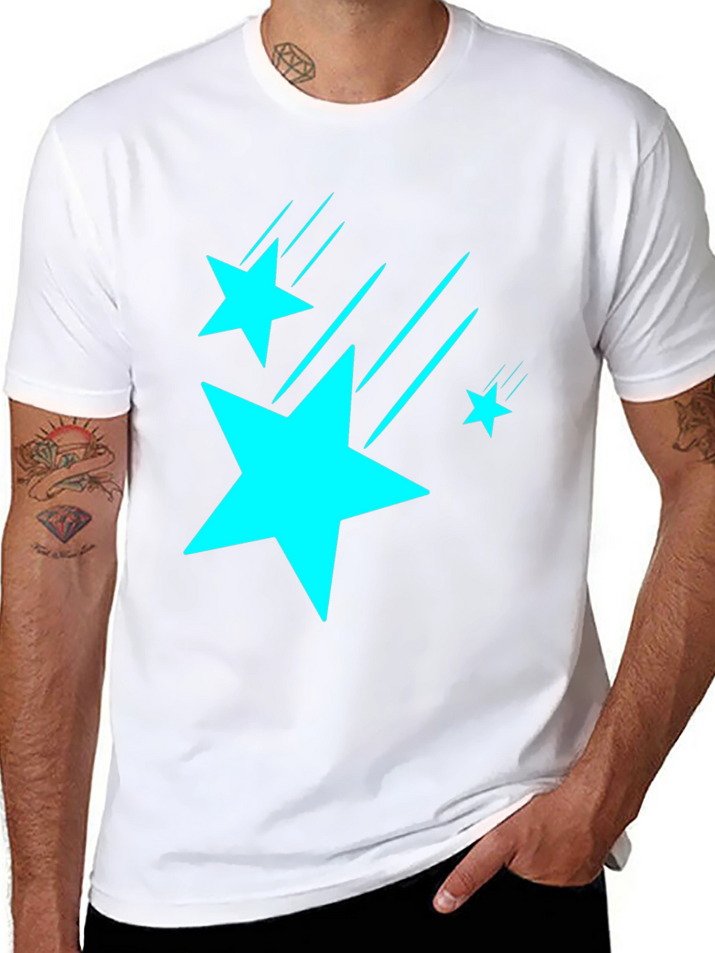 Stars Graphic Black T-Shirt