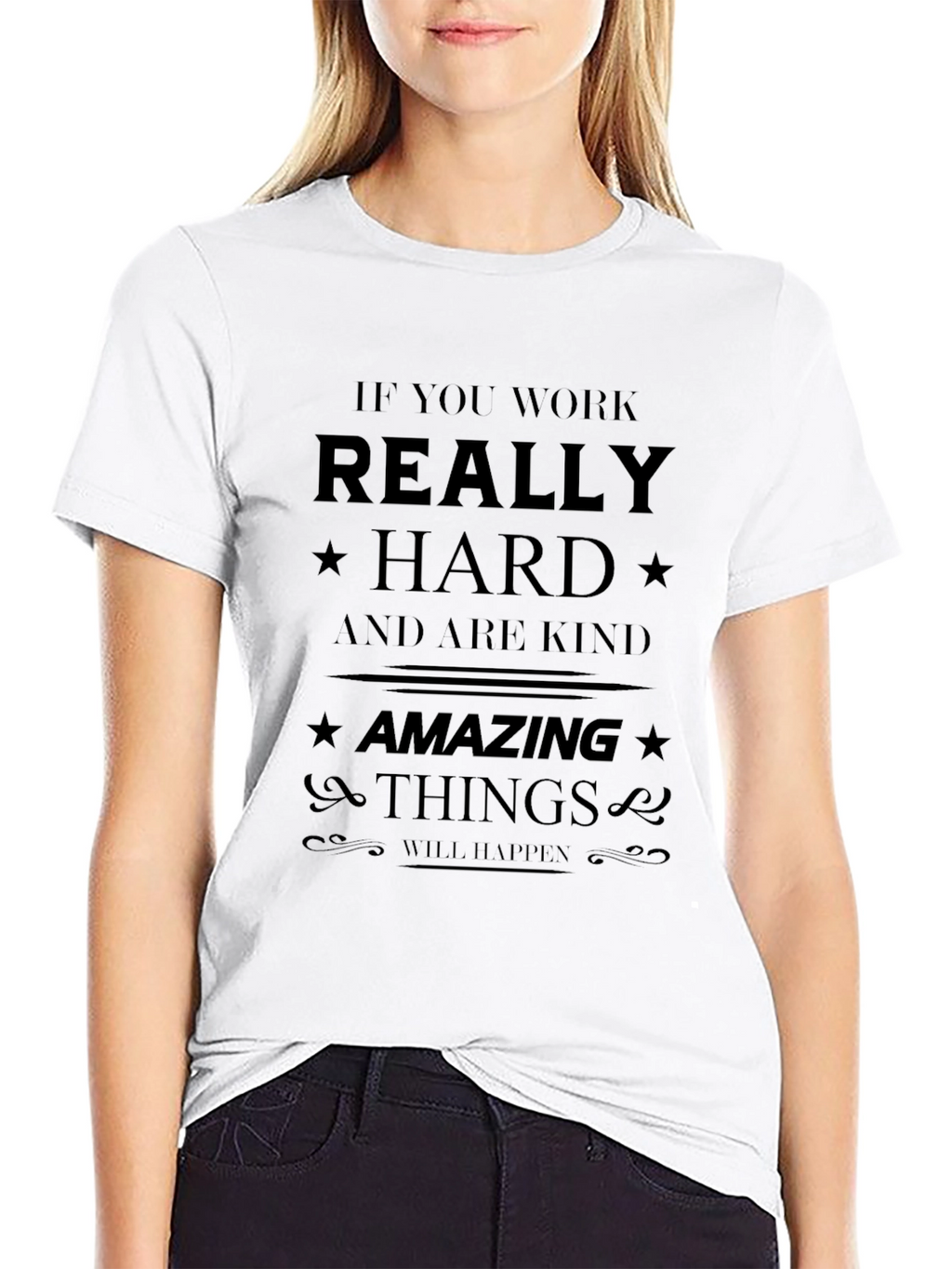 Inspirational Work Hard Be Kind Graphic Tee