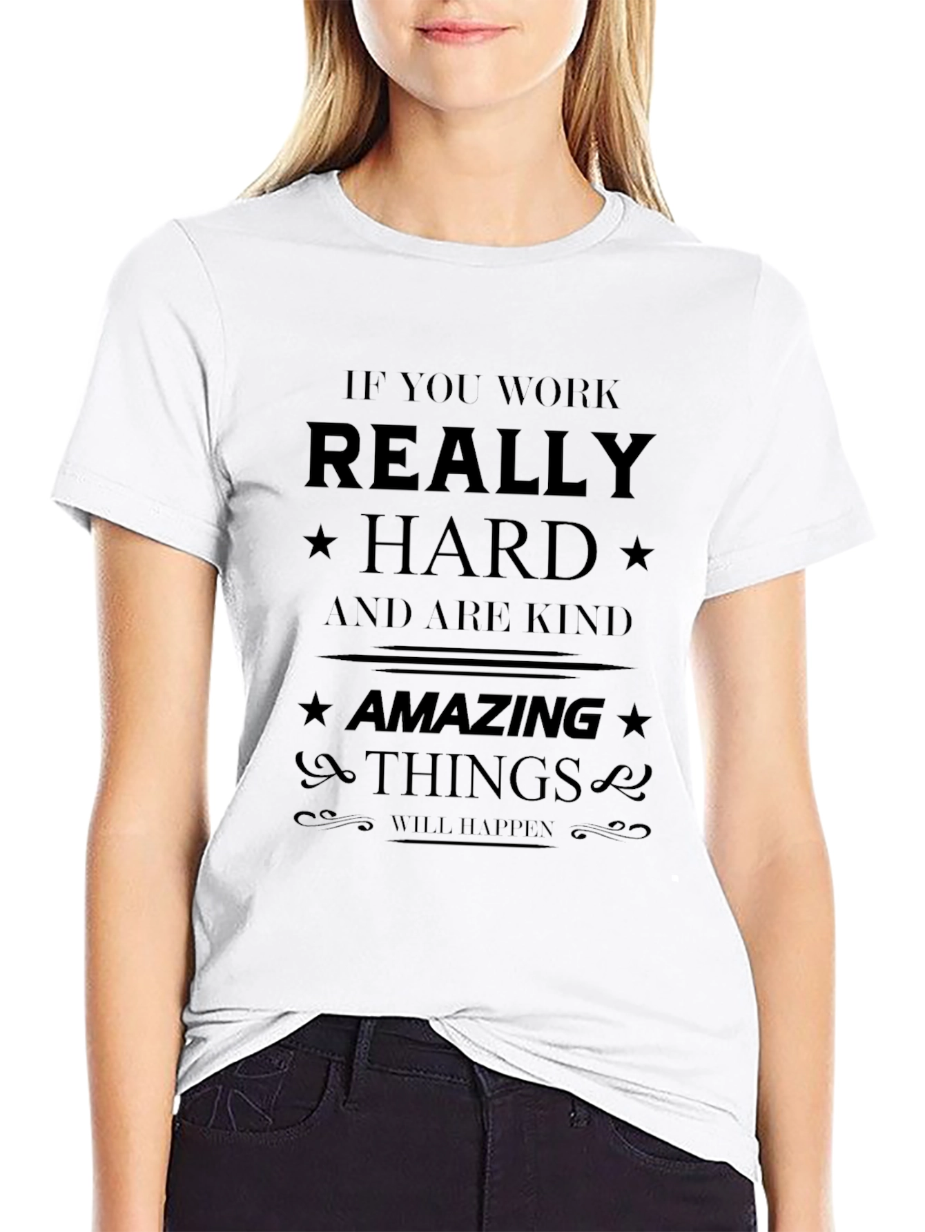 Inspirational Work Hard Be Kind Graphic Tee