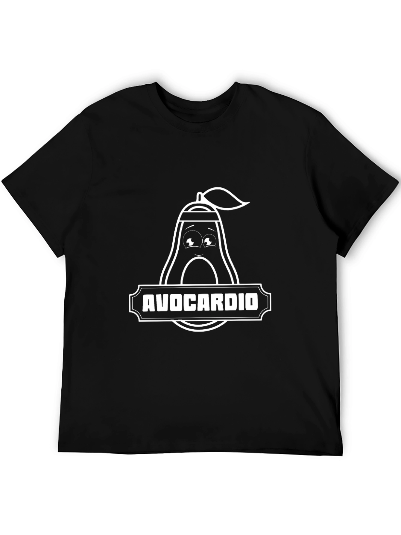 Avocardio Black Graphic Tee - Gym Workout Avocado Cardio