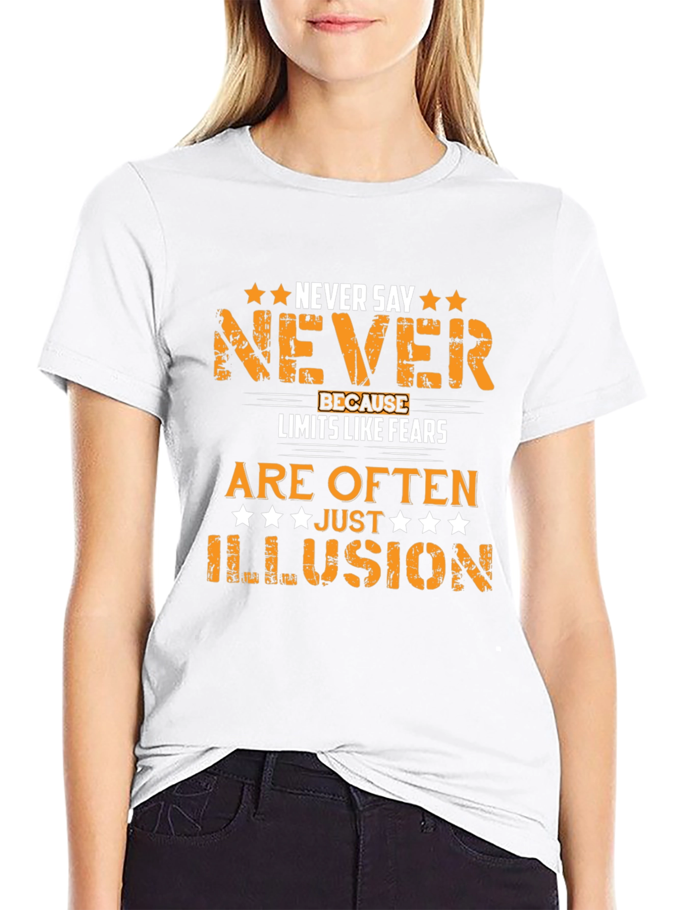 Motivational Never Say Never Graphic T-Shirt