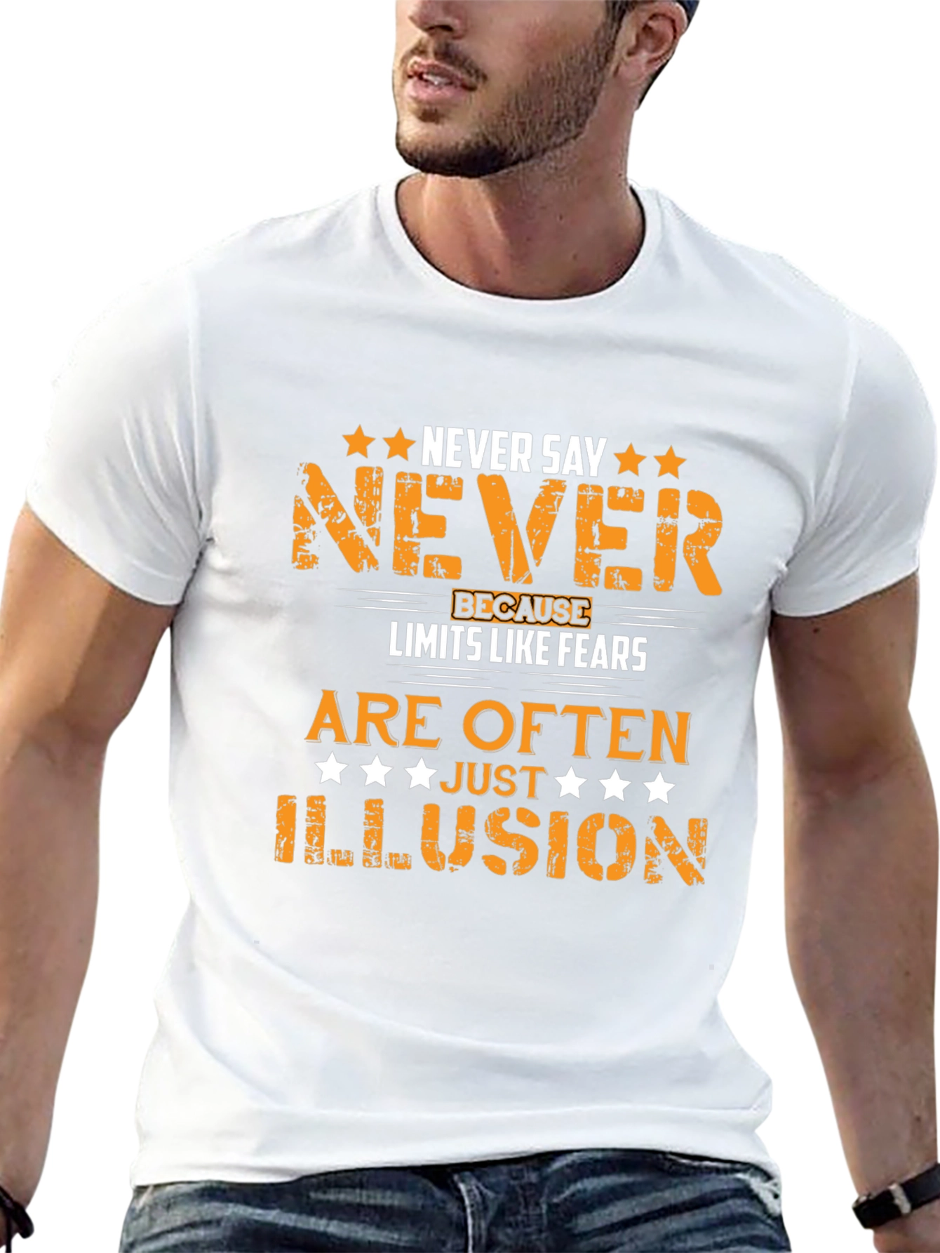 Motivational Never Say Never Graphic T-Shirt