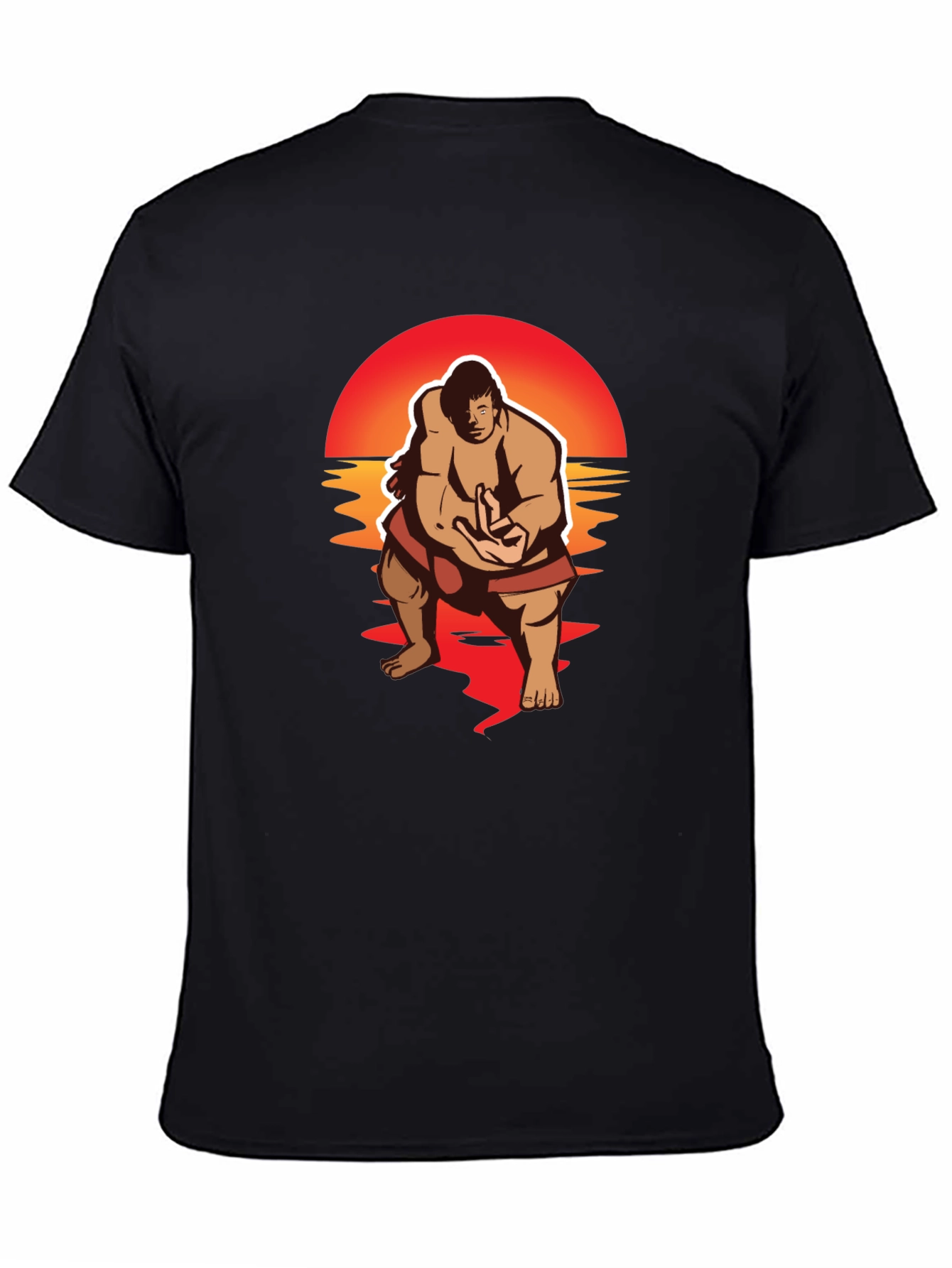 Sumo Sunset Black Graphic T-Shirt