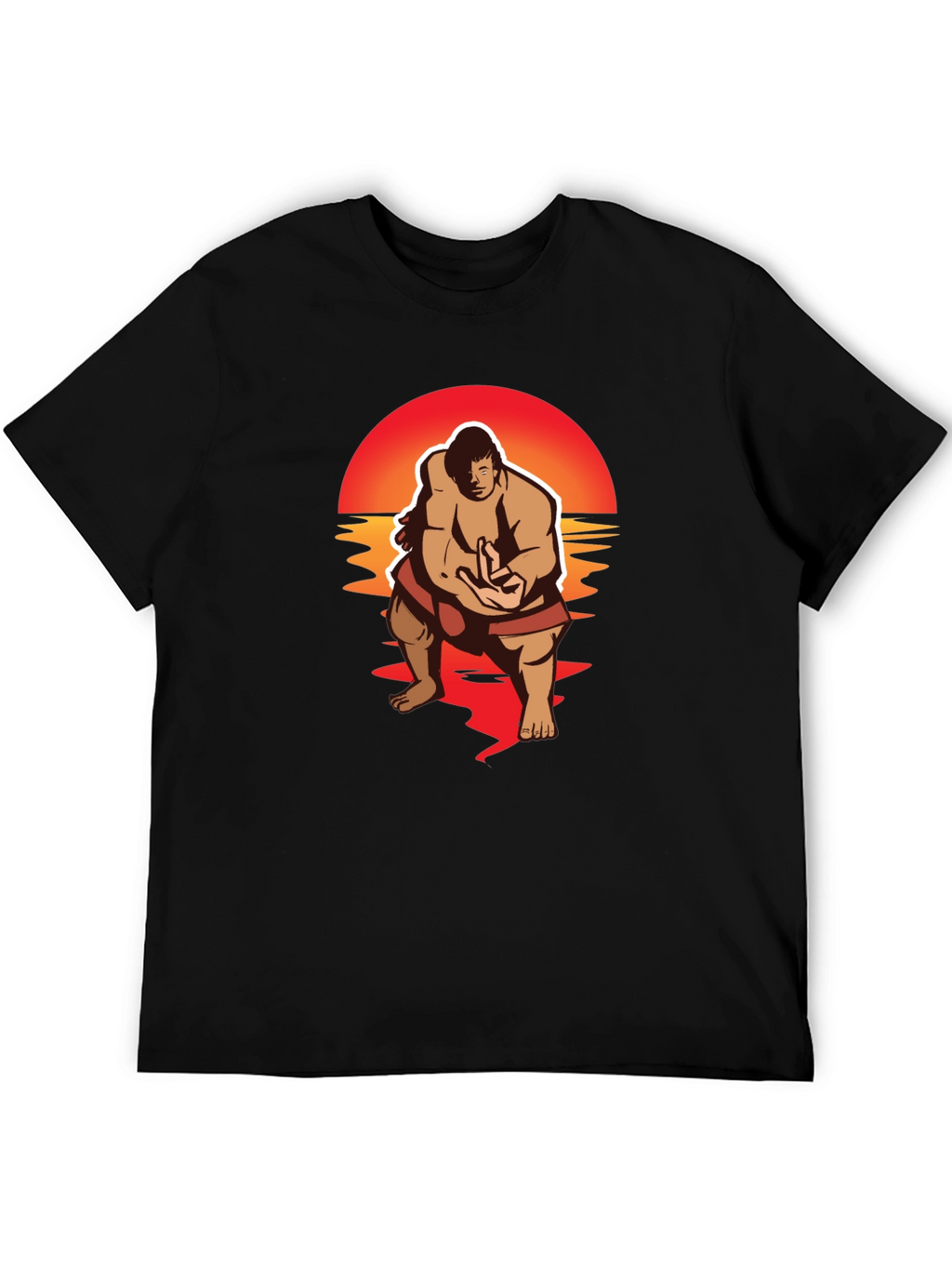 Sumo Sunset Black Graphic T-Shirt