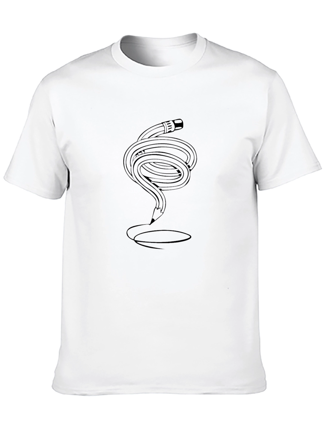 Pencil Twist Graphic Tee - Artsy Casual Style