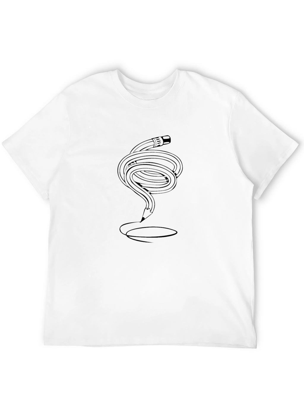 Pencil Twist Graphic Tee - Artsy Casual Style