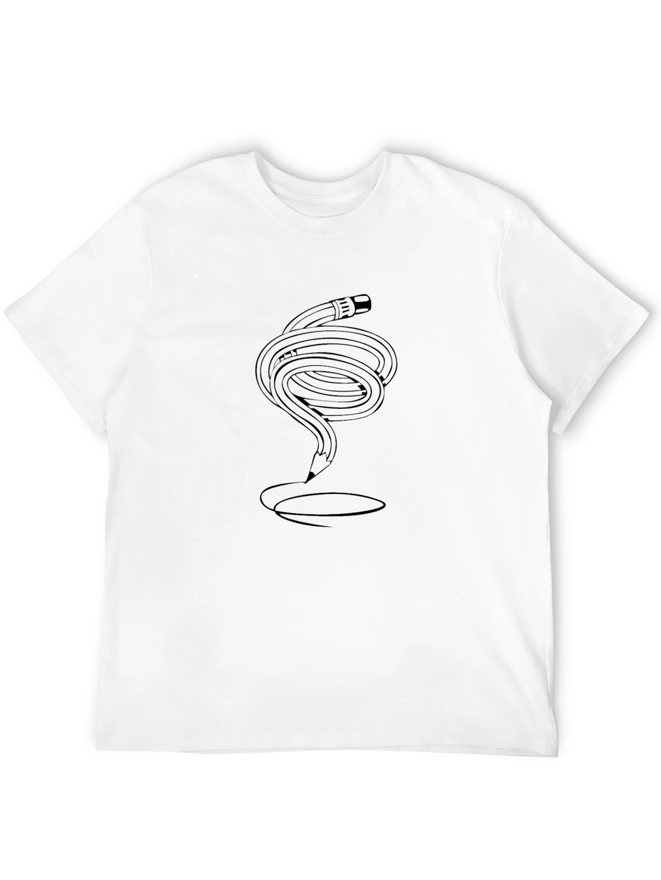 Pencil Twist Graphic Tee - Artsy Casual Style