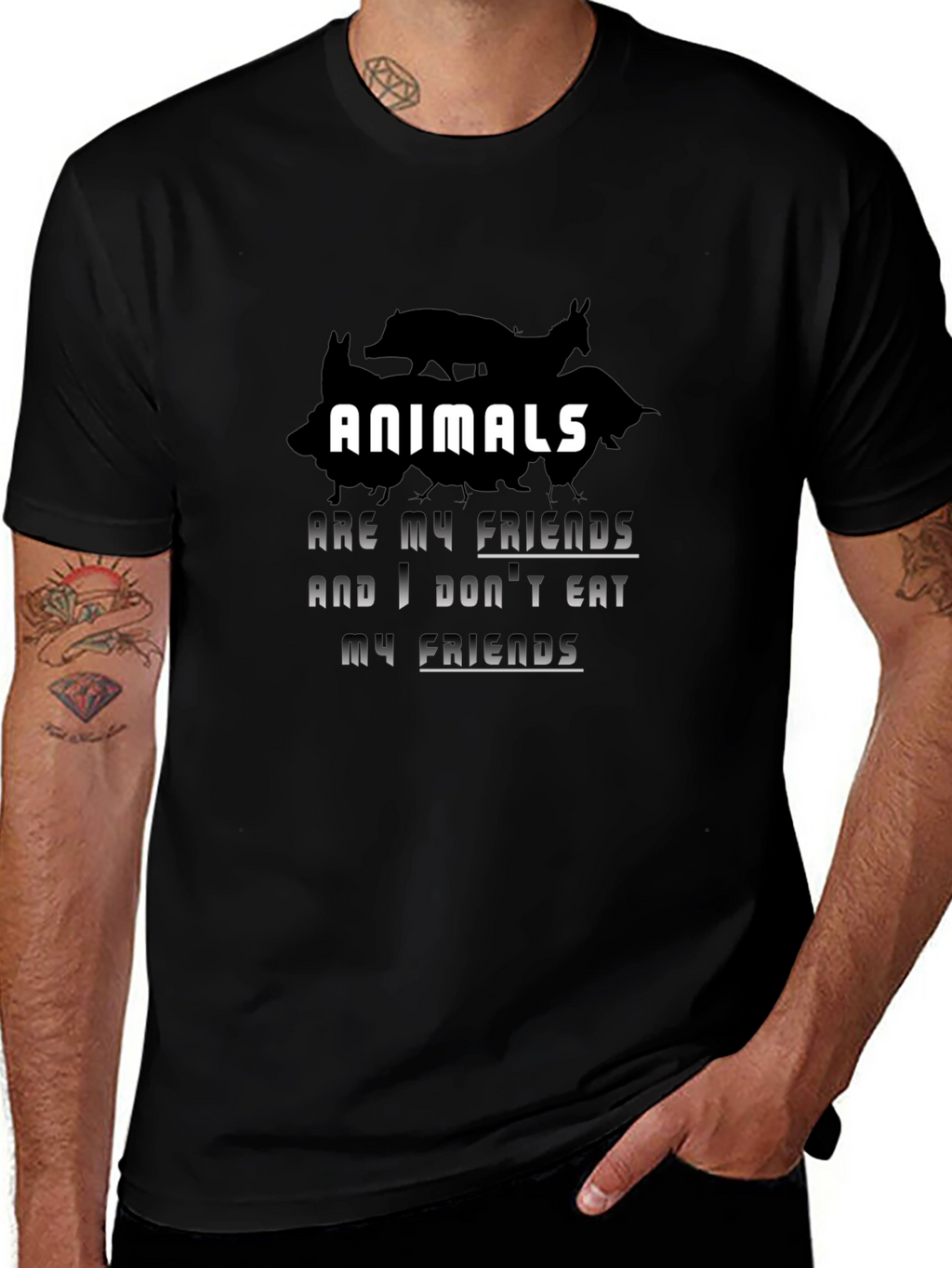 Animals are My Friends Vegan T-Shirt