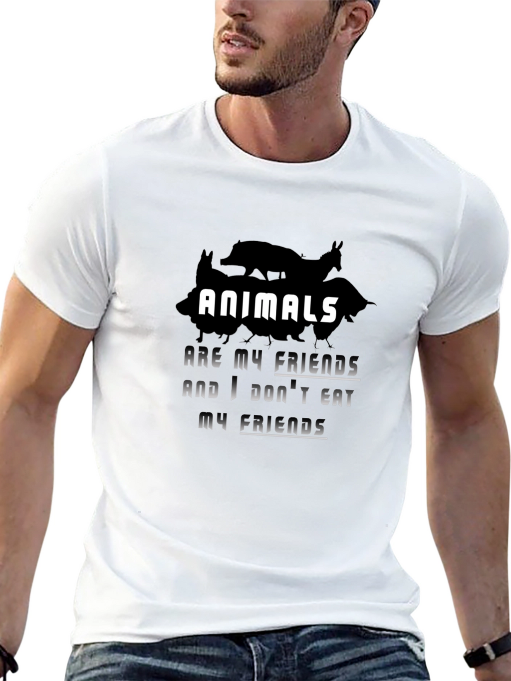 Animals are My Friends Vegan T-Shirt