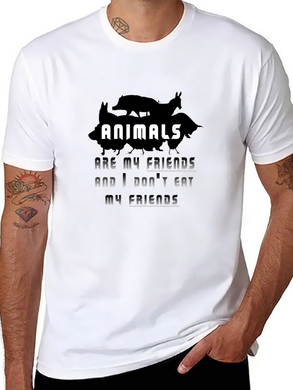 Animals are My Friends Vegan T-Shirt