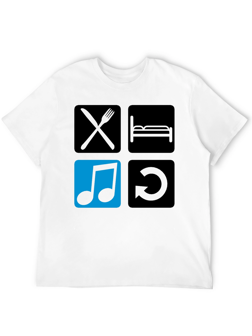 Eat Sleep Music Repeat Black T-Shirt