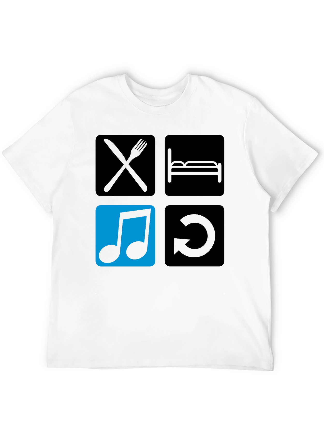 Eat Sleep Music Repeat Black T-Shirt