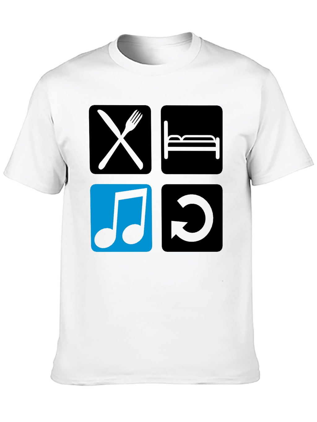 Eat Sleep Music Repeat Black T-Shirt