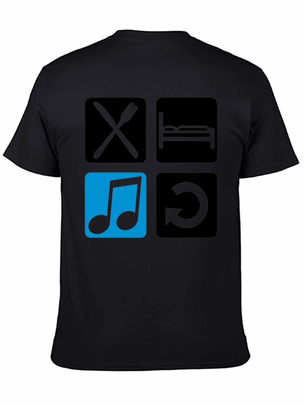 Eat Sleep Music Repeat Black T-Shirt