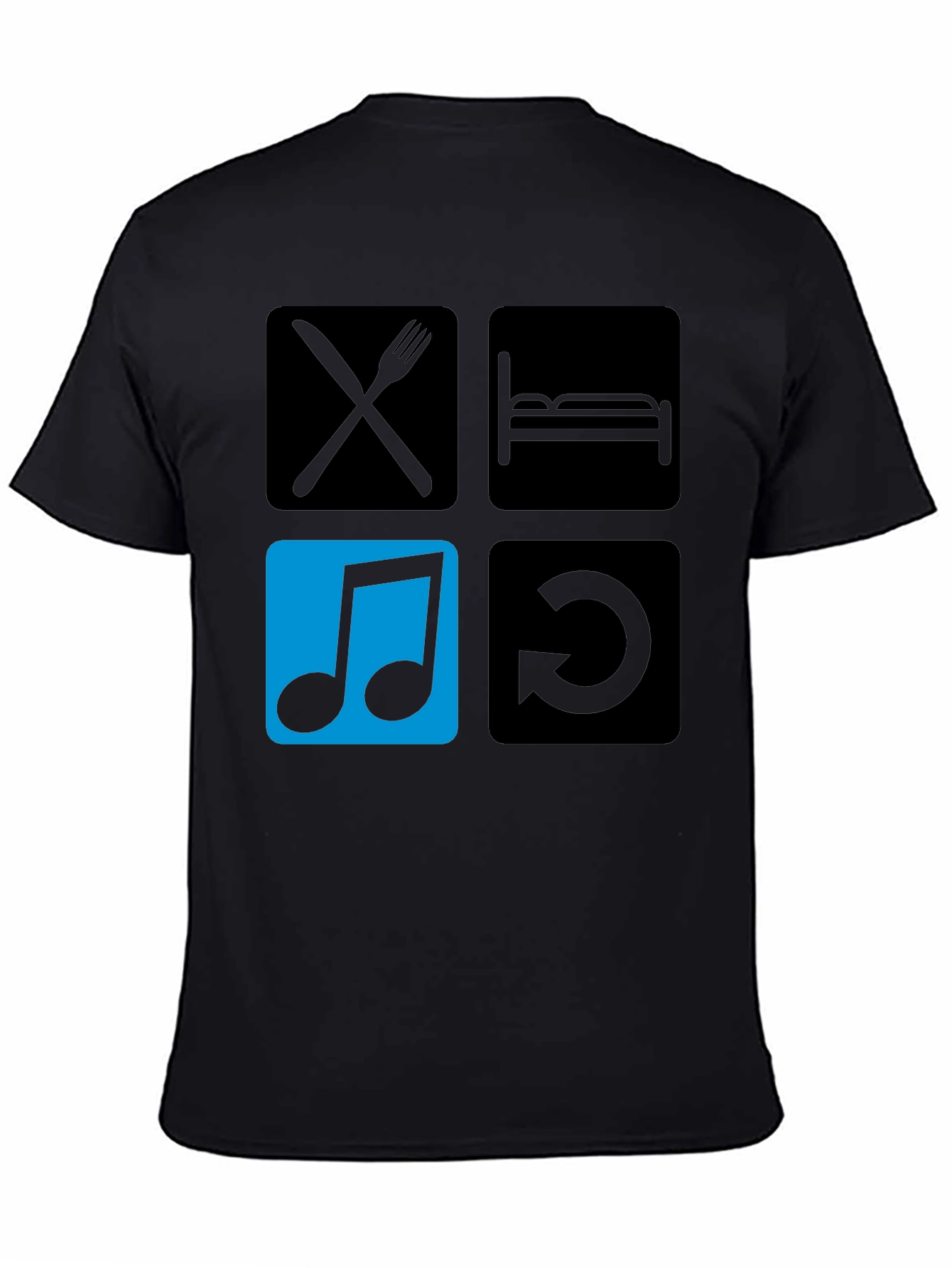 Eat Sleep Music Repeat Black T-Shirt