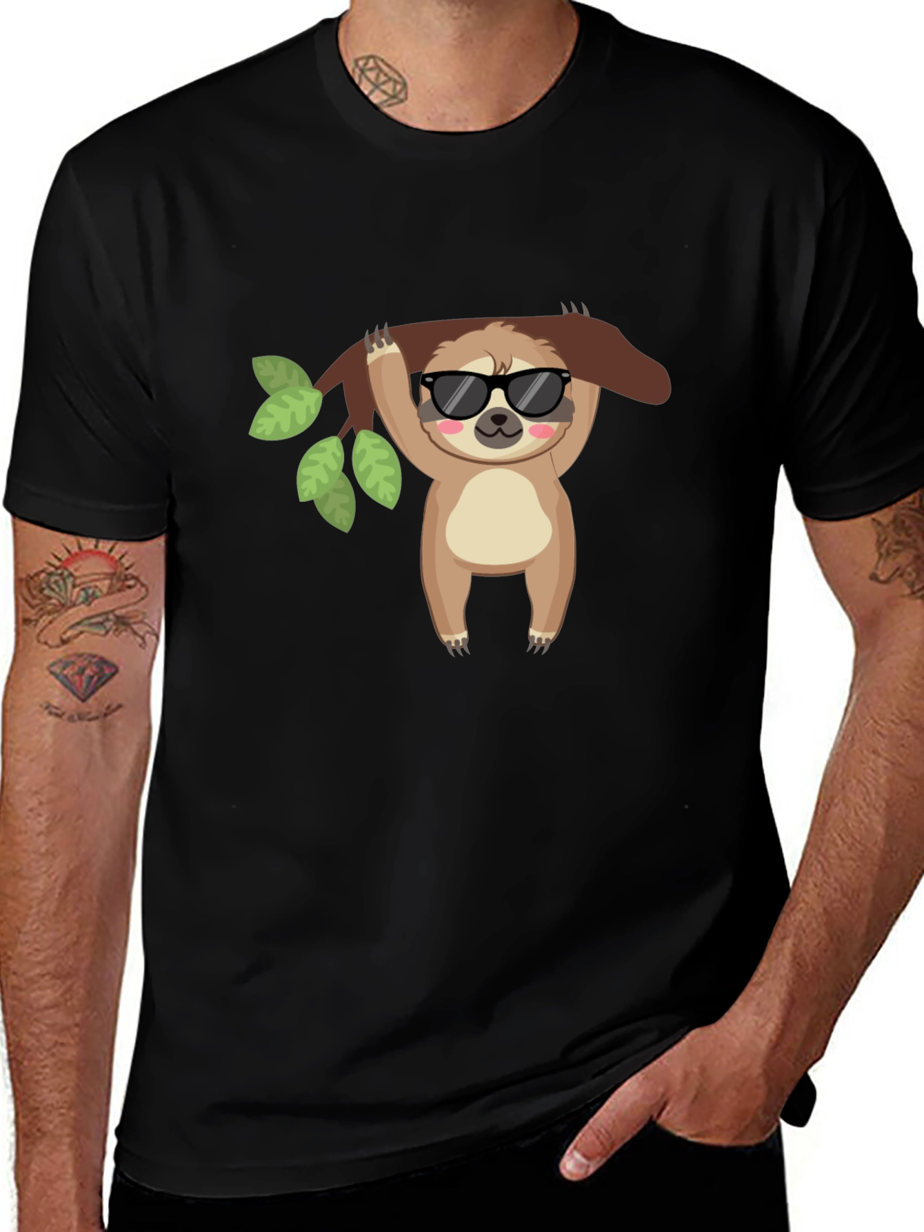 Cool Sloth Black T-Shirt