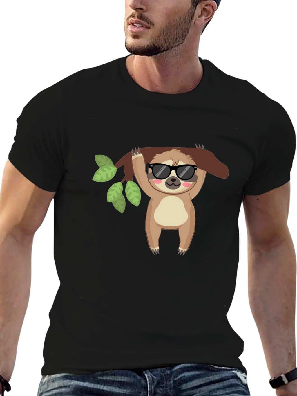 Cool Sloth Black T-Shirt