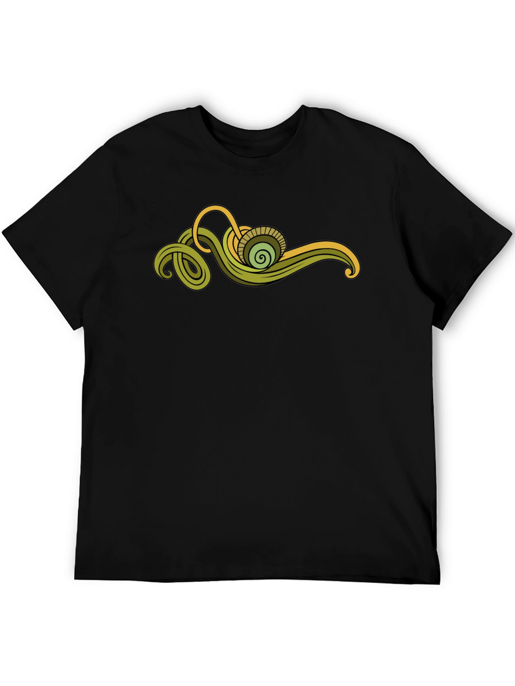 Abstract Green Swirl Graphic Tee