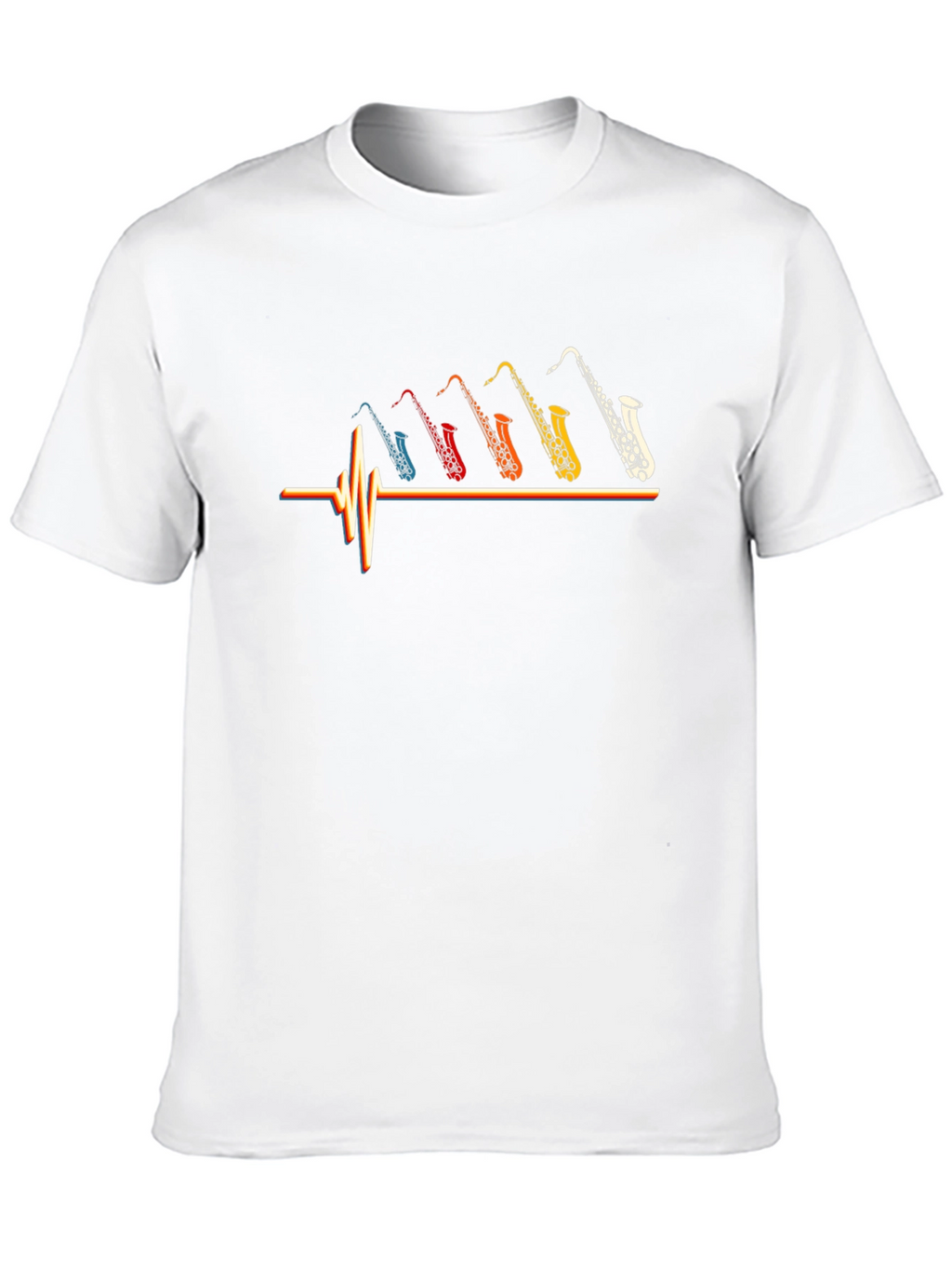 Saxophone Music T-Shirt Heartbeat Graphic Tee