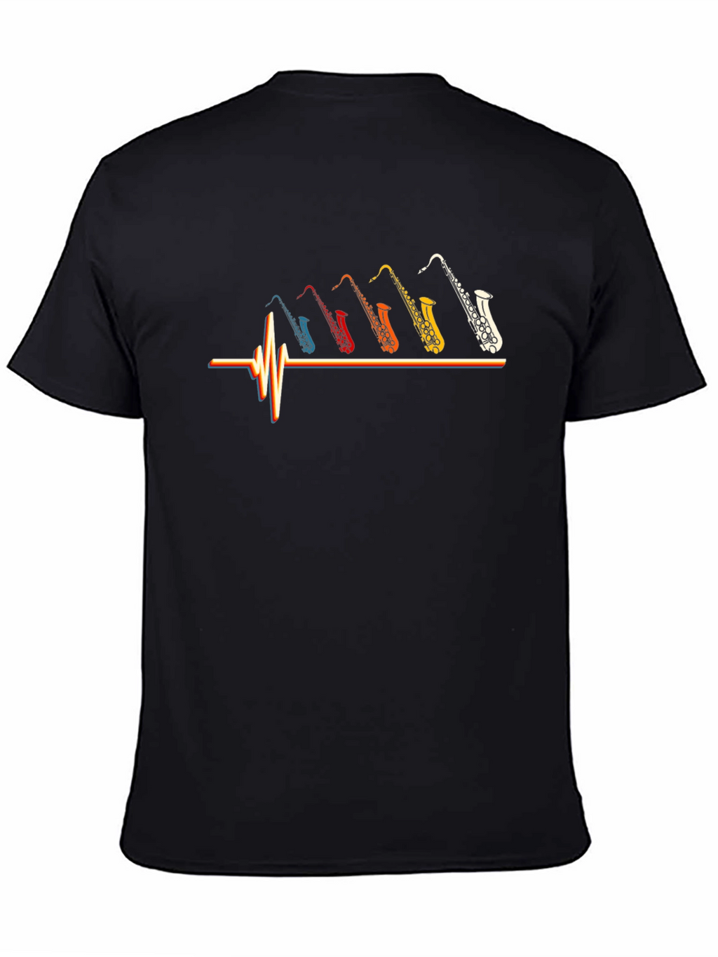 Saxophone Music T-Shirt Heartbeat Graphic Tee