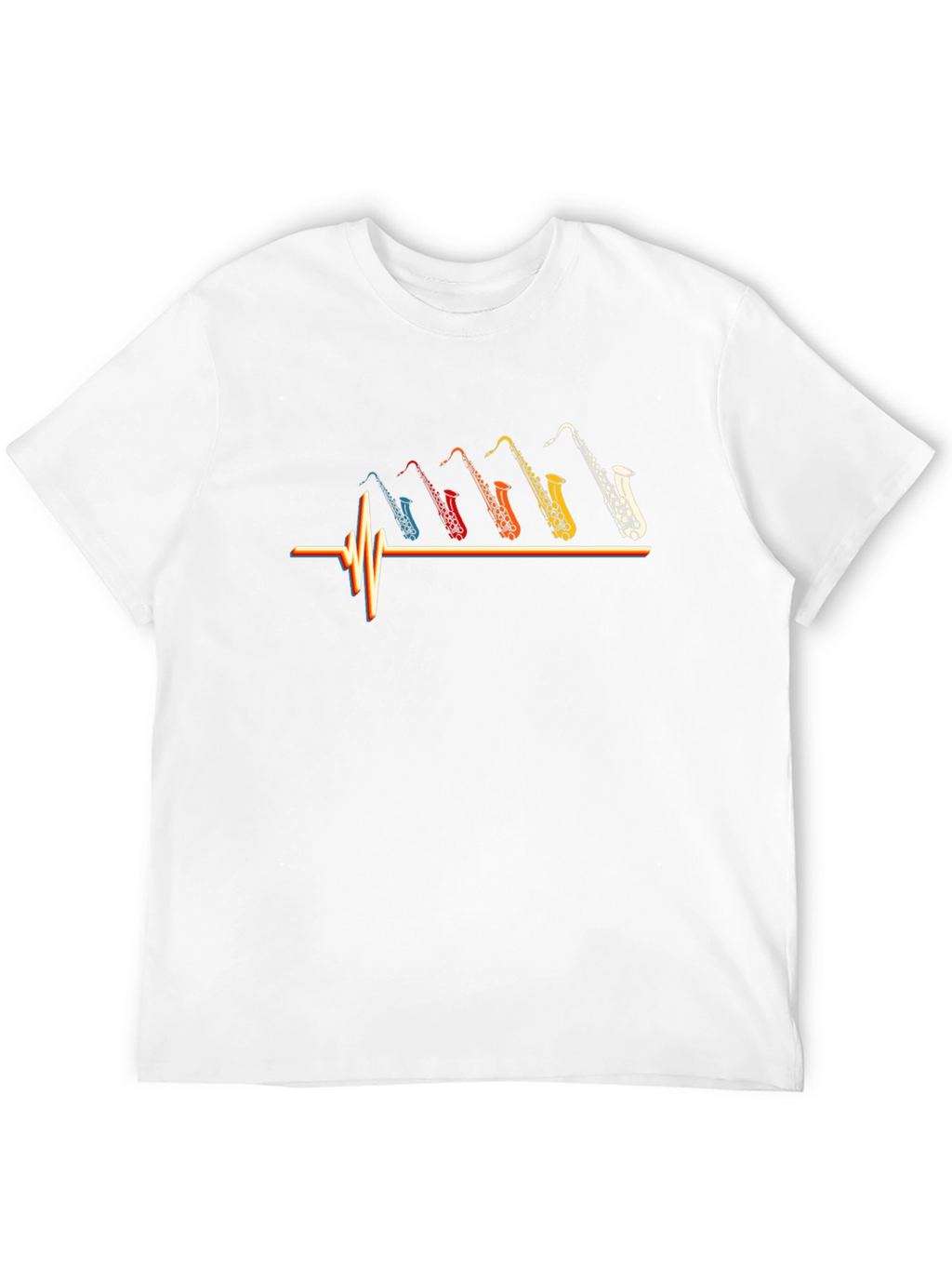 Saxophone Music T-Shirt Heartbeat Graphic Tee